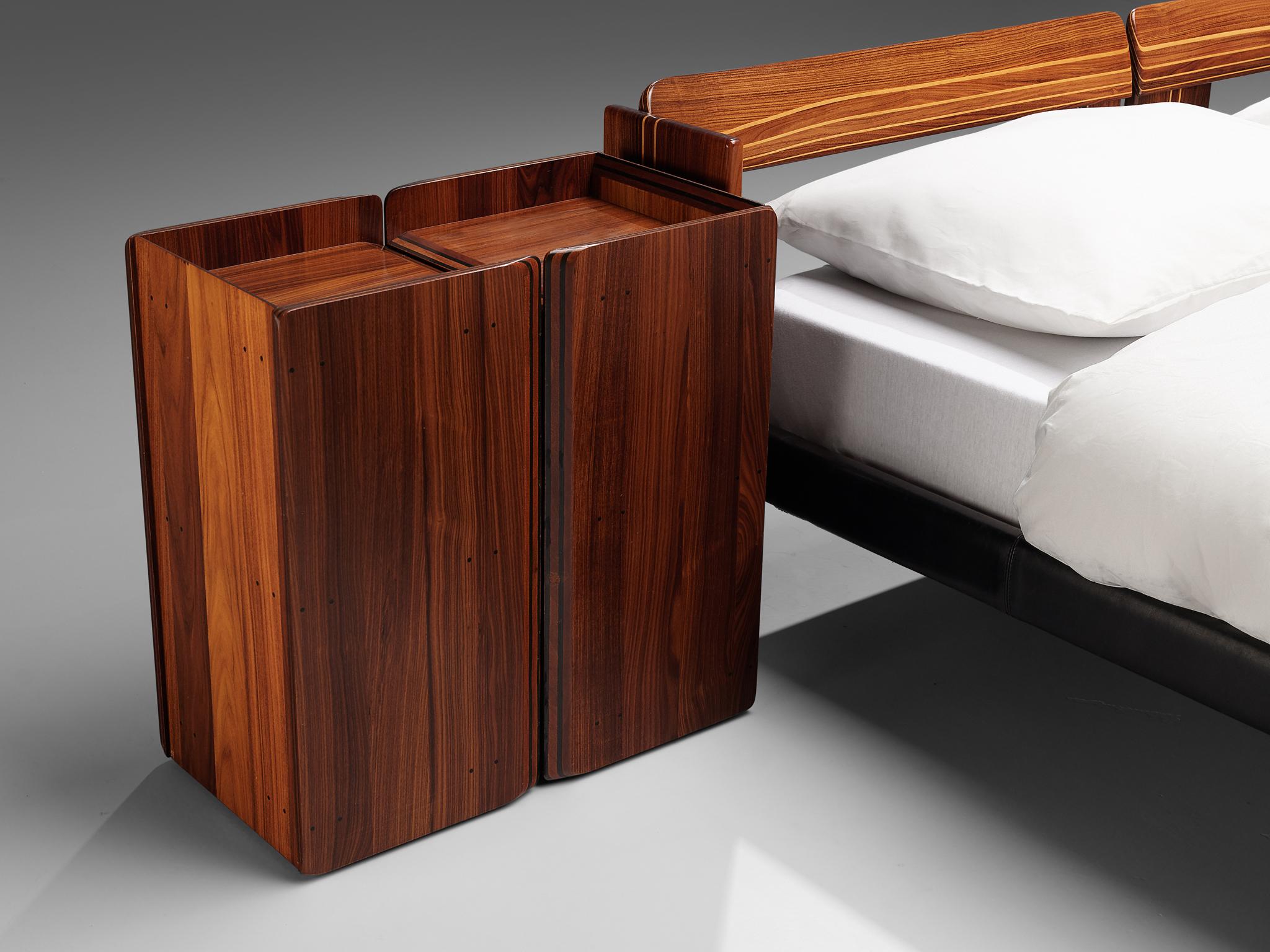 Mid-Century Modern Afra & Tobia Scarpa 'Artona' Bed with Nightstands 