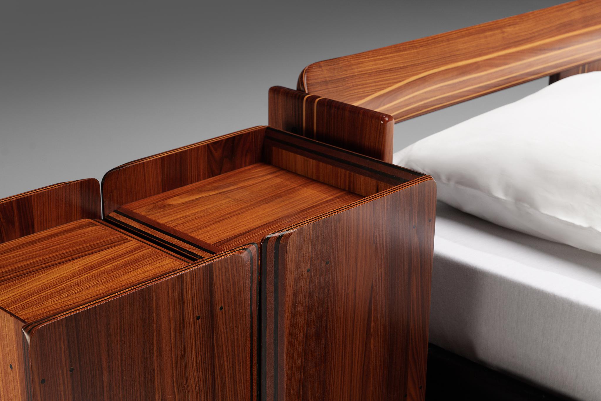 Metal Afra & Tobia Scarpa 'Artona' Bed with Nightstands