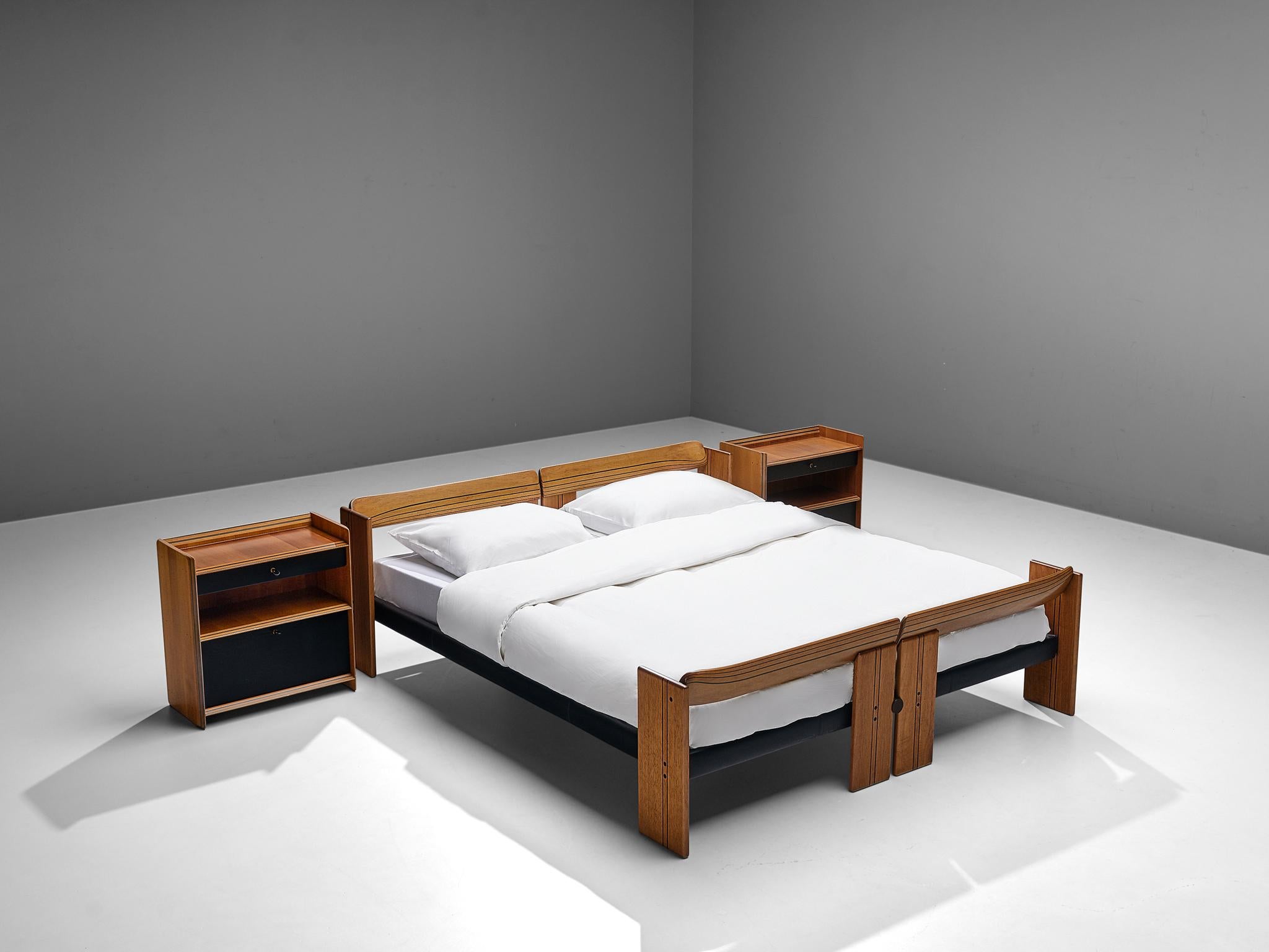 Afra & Tobia Scarpa, 'Artona' bed with nightstands, walnut, leather, Italy, 1975

The Artona line by the Scarpa duo was in fact the first line ever produced by Maxalto, the specialist division of B&B Italia. Maxalto was originally set up in 1975 as
