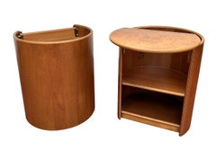 Afra & Tobia Scarpa Artona Bedside Nightstands Walnut Tables Maxalto Italy, 1980