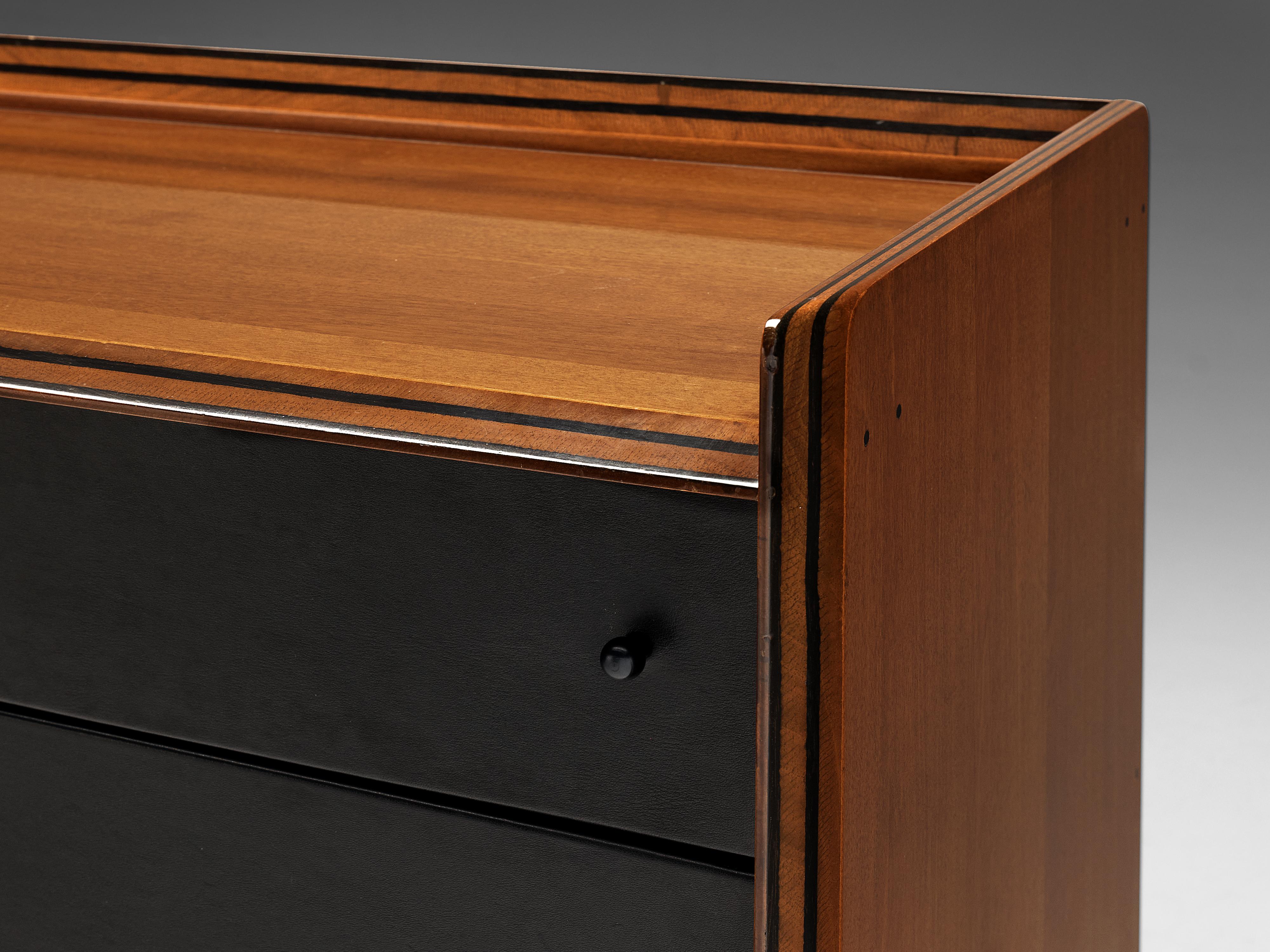 black leather chest of drawers