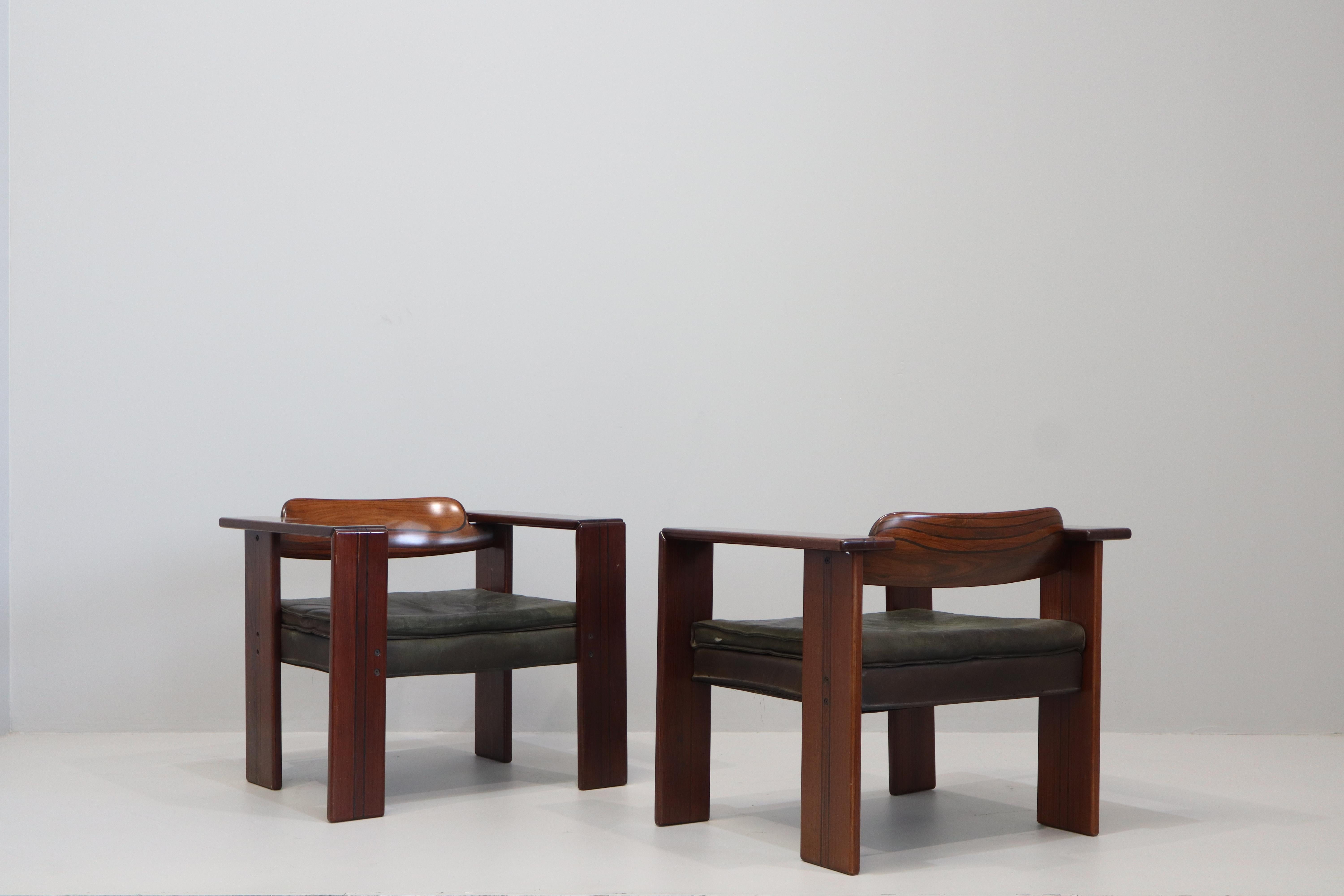 Mid-Century Modern Afra & Tobia Scarpa, Artona, Coppia di poltrone, Maxalto, 1975 en vente
