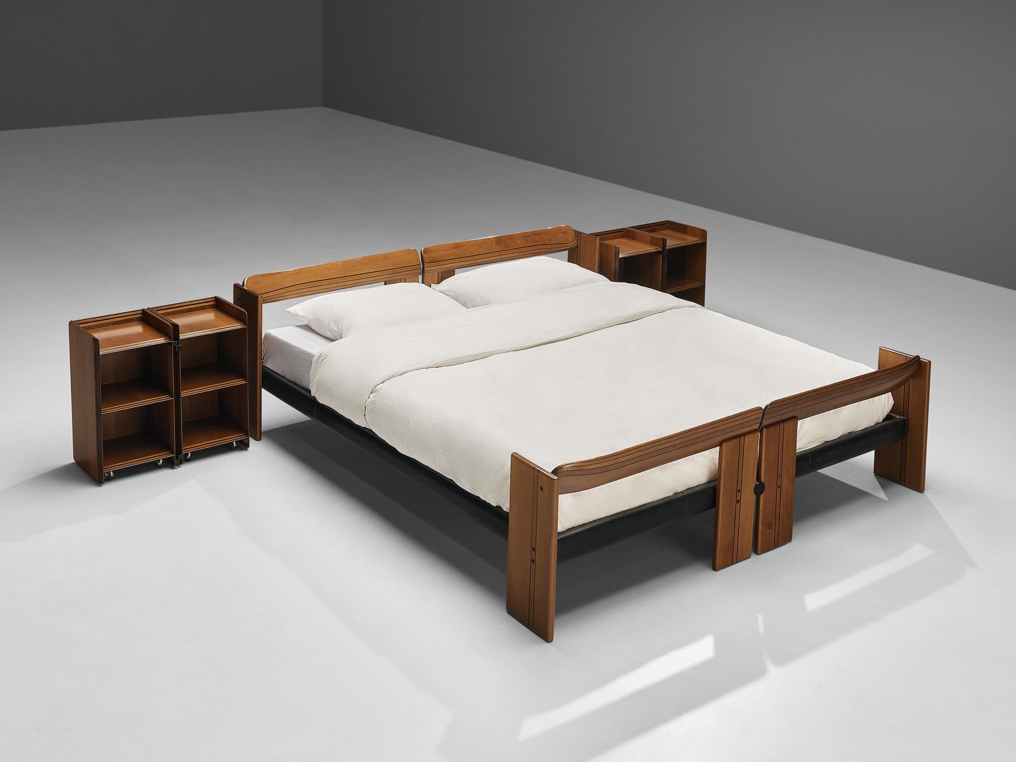 Afra & Tobia Scarpa, 'Artona' bed with nightstands, walnut, metal, Italy, 1975.

The Artona line by the Scarpa duo was in fact the first line ever produced by Maxalto, the specialist division of B&B Italia. Maxalto was originally set up in 1975 as