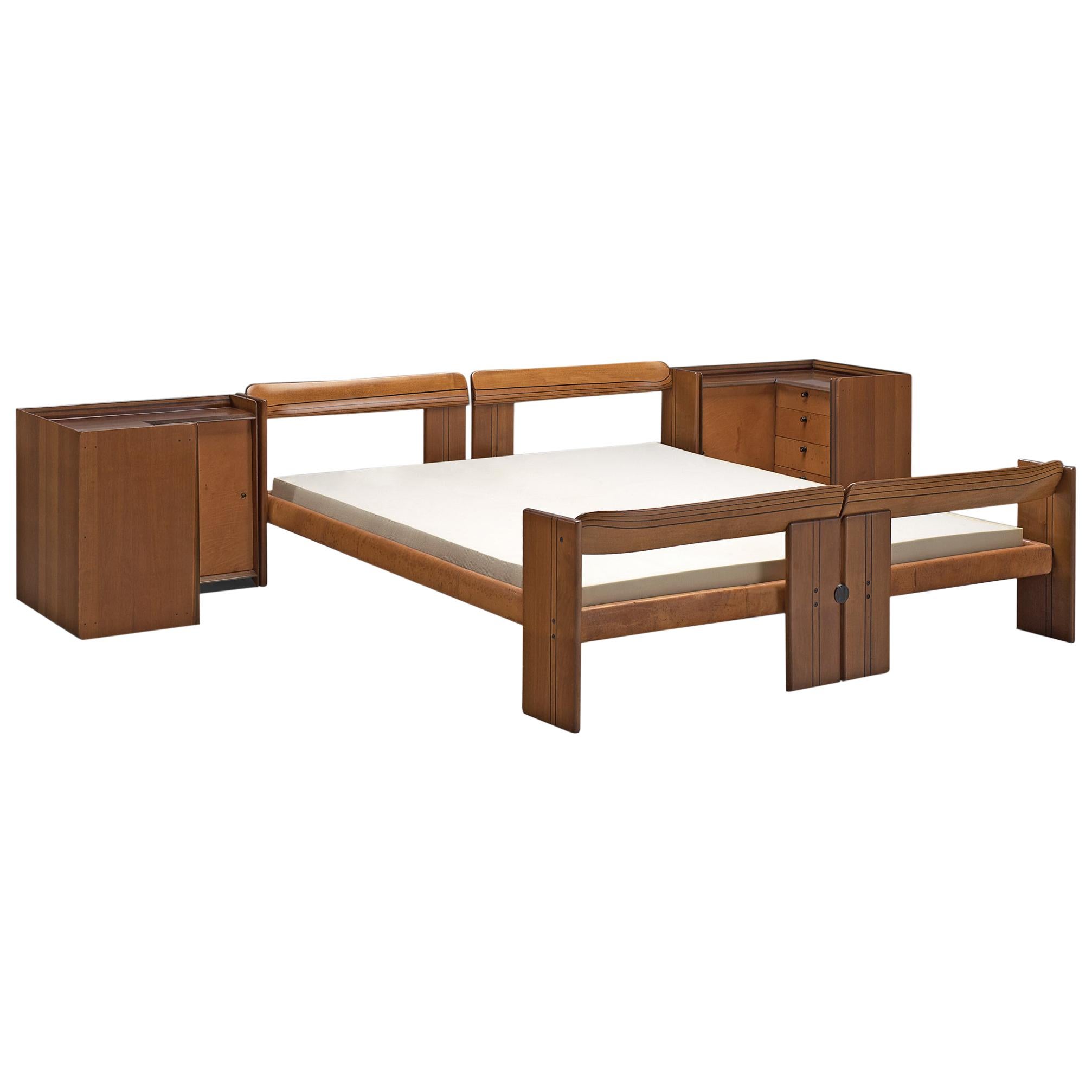 Afra & Tobia Scarpa 'Artona' King Size Bed with Nightstands