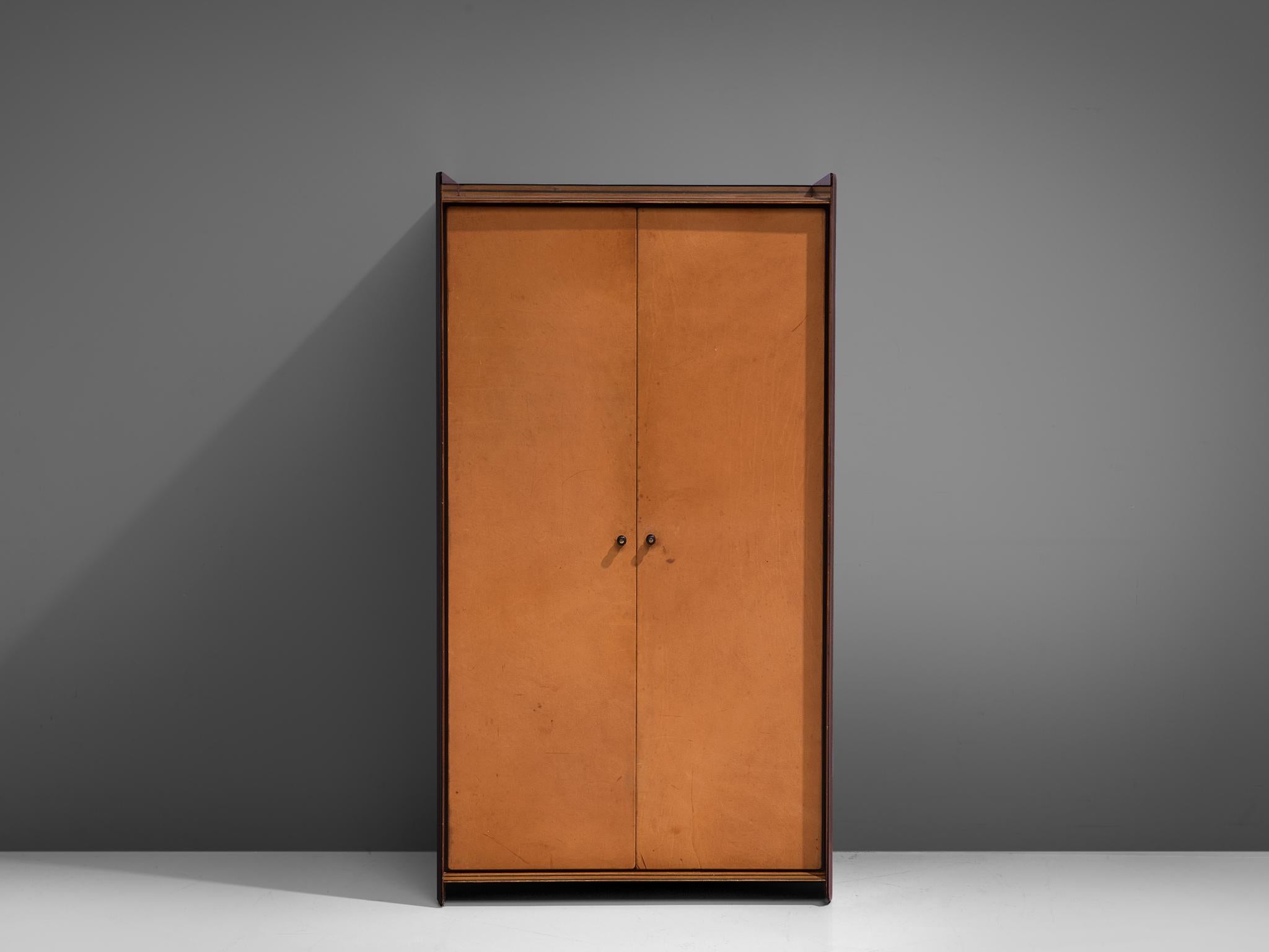 Mid-Century Modern Afra & Tobia Scarpa 'Artona' Leather Cabinet