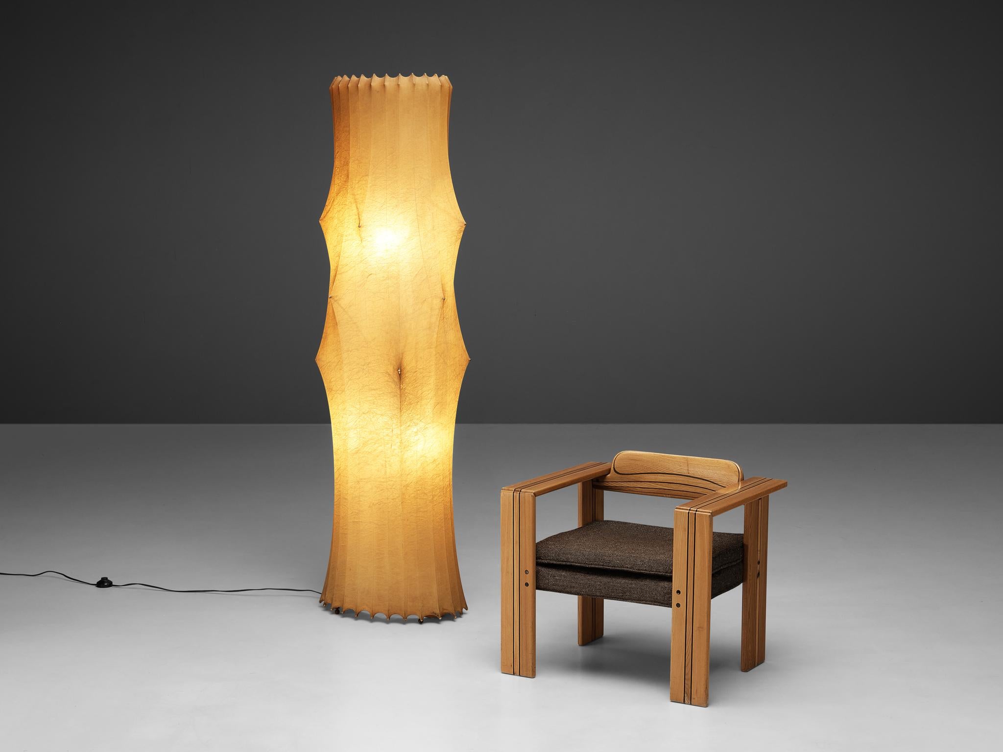 Italian Afra & Tobia Scarpa 'Artona' Lounge Chair in Walnut and 'Fantasma' Floor Lamp