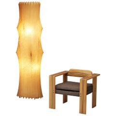 Afra & Tobia Scarpa 'Artona' Lounge Chair in Walnut and 'Fantasma' Floor Lamp