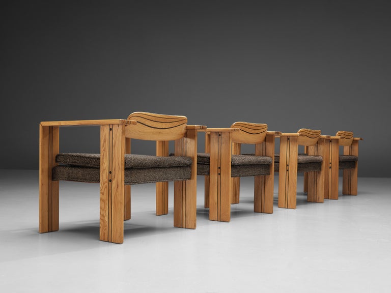 Afra & Tobia Scarpa for Maxalto, 'Artona' lounge chairs, walnut, fabric, Italy, 1975 

Cubic ‘Artona’ lounge chairs by Italian designer couple Afra and Tobia Scarpa. These chairs show absolute stunning craftsmanship. Highlight is the woodworking.