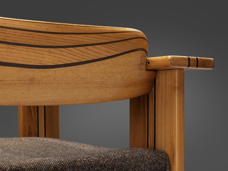 Fabric Afra & Tobia Scarpa 'Artona' Lounge Chairs in Walnut For Sale