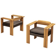 Afra & Tobia Scarpa 'Artona' Lounge Chairs in Walnut