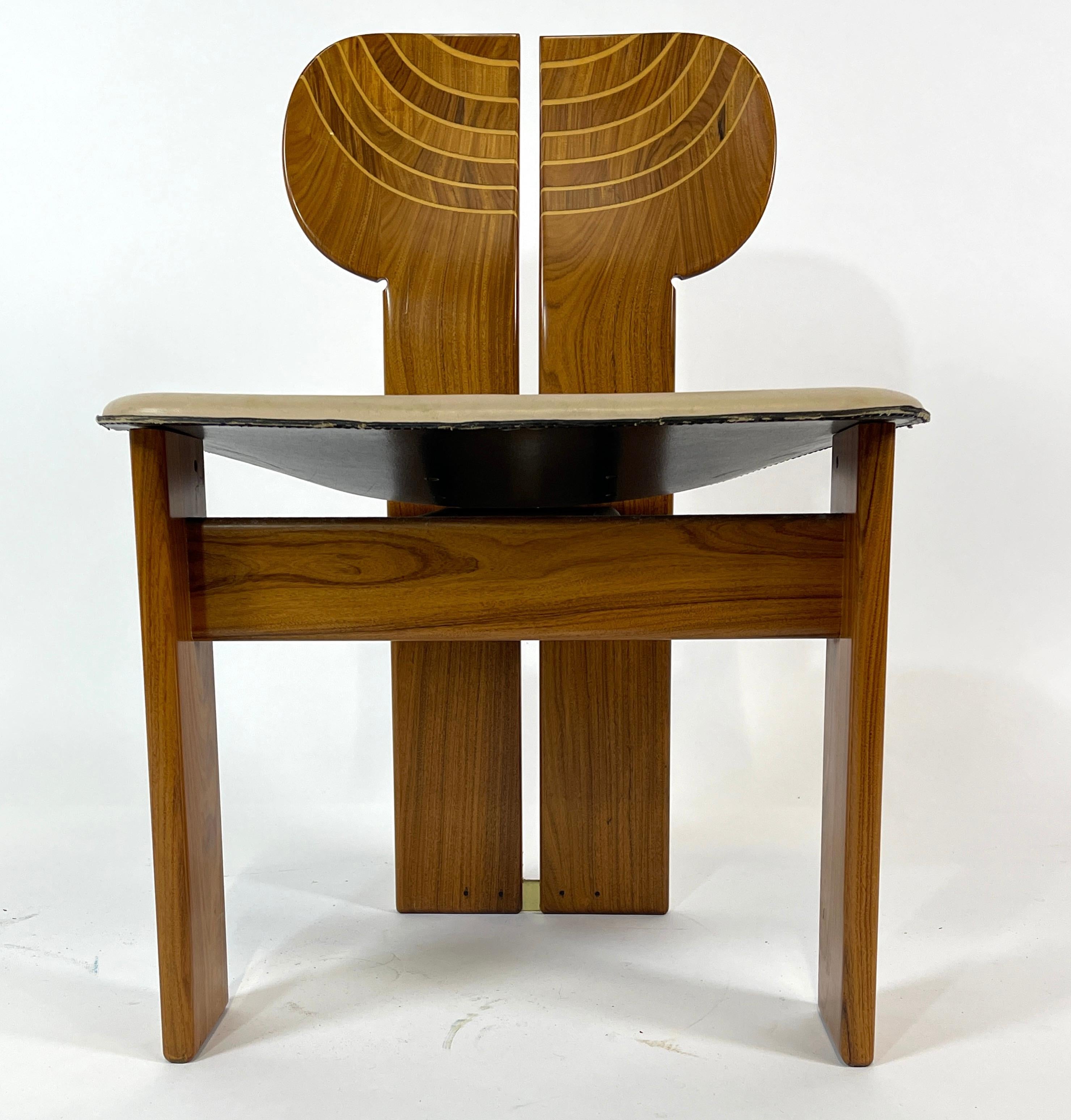Carved Afra & Tobia Scarpa Artona Series 'Africa' Chairs Produced, Maxalto 4 Available