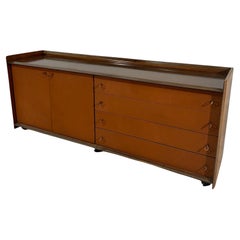 Afra & Tobia Scarpa, Artona Sideboard in Walnut and Leather, Maxalto 1970s