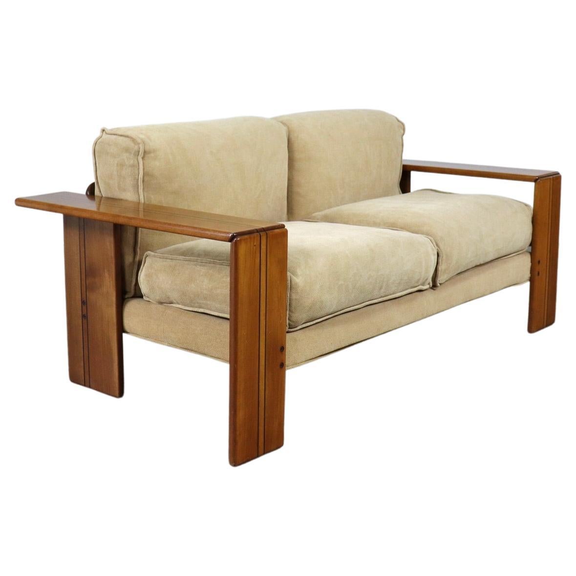 Afra & Tobia Scarpa ‘Artona’ Sofa in Elm and linen for Maxalto, 1975 For Sale