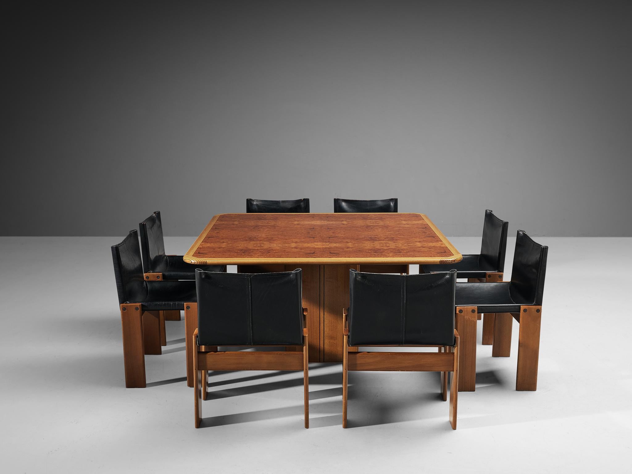 Afra & Tobia Scarpa 'Artona' Table and Set of Eight 'Monk' Dining Chairs 5