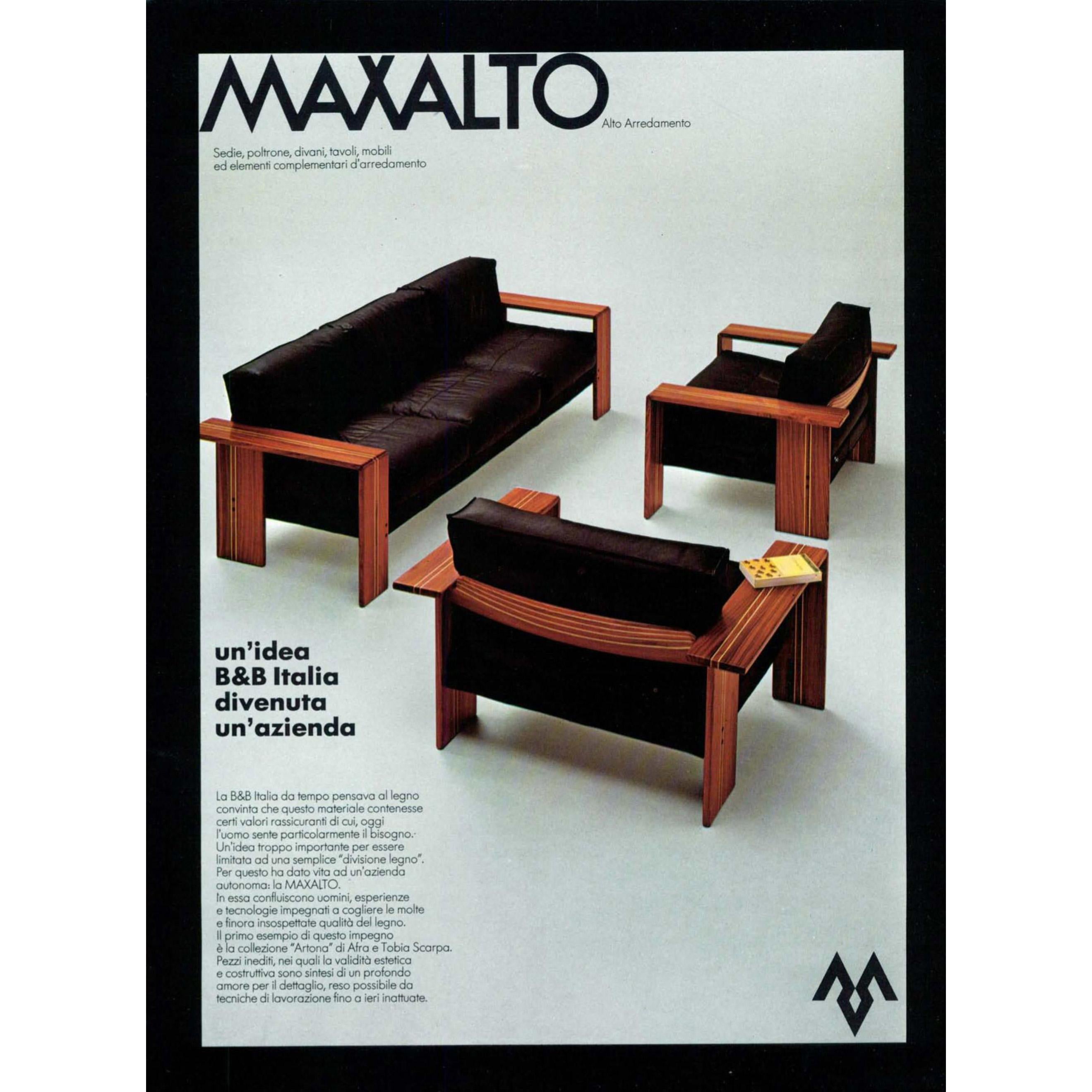 Afra & Tobia Scarpa, Artona, Two armchairs, Maxalto, 1975 In Good Condition In Paris, FR