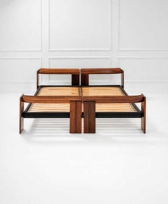 Afra & Tobia Scarpa "Artona" Walnut King Size Bed, Italy ca. 1975