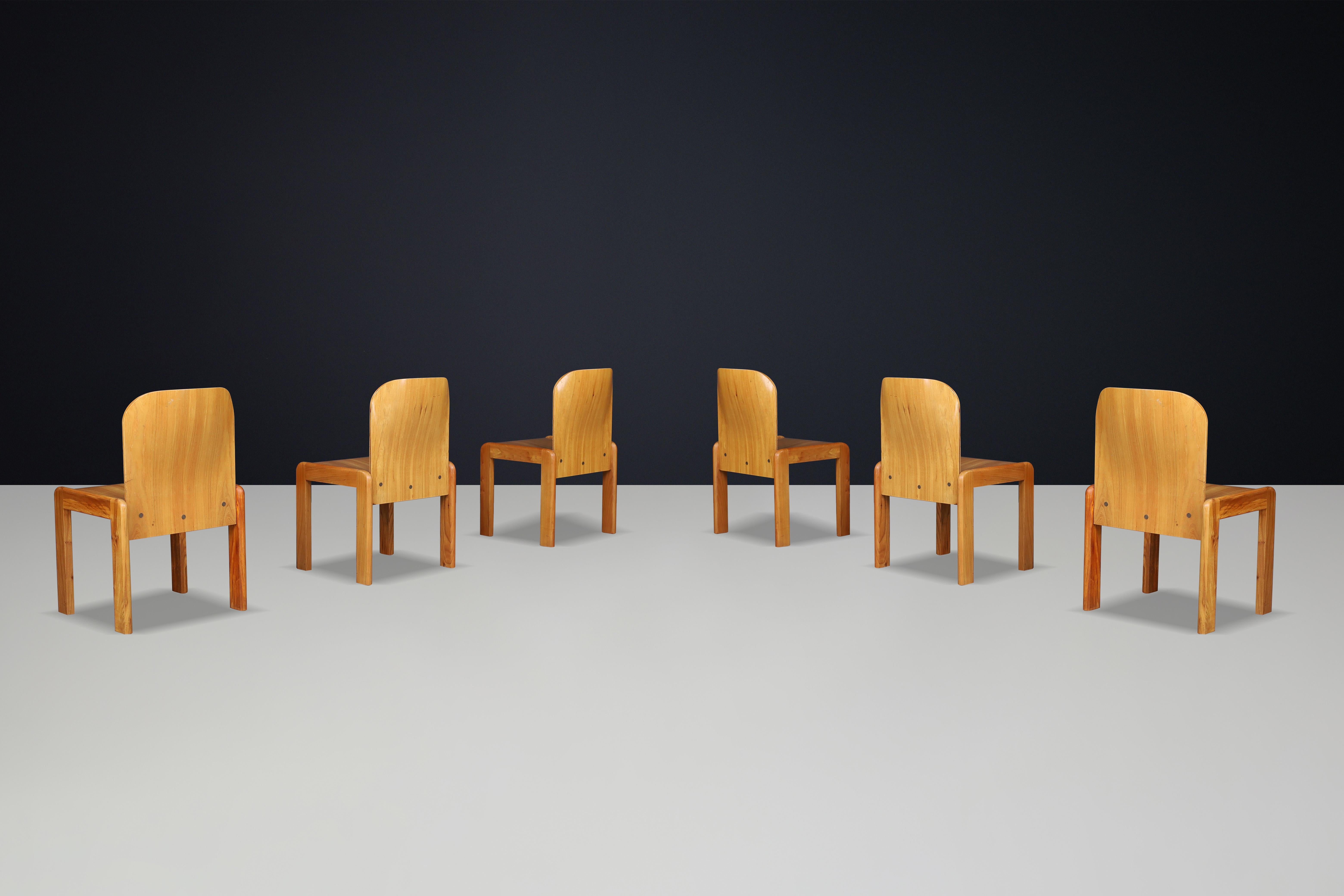 Afra & Tobia Scarpa (attributed) Dining Room Chairs in Ash and Plywood Italy 70s In Good Condition For Sale In Almelo, NL