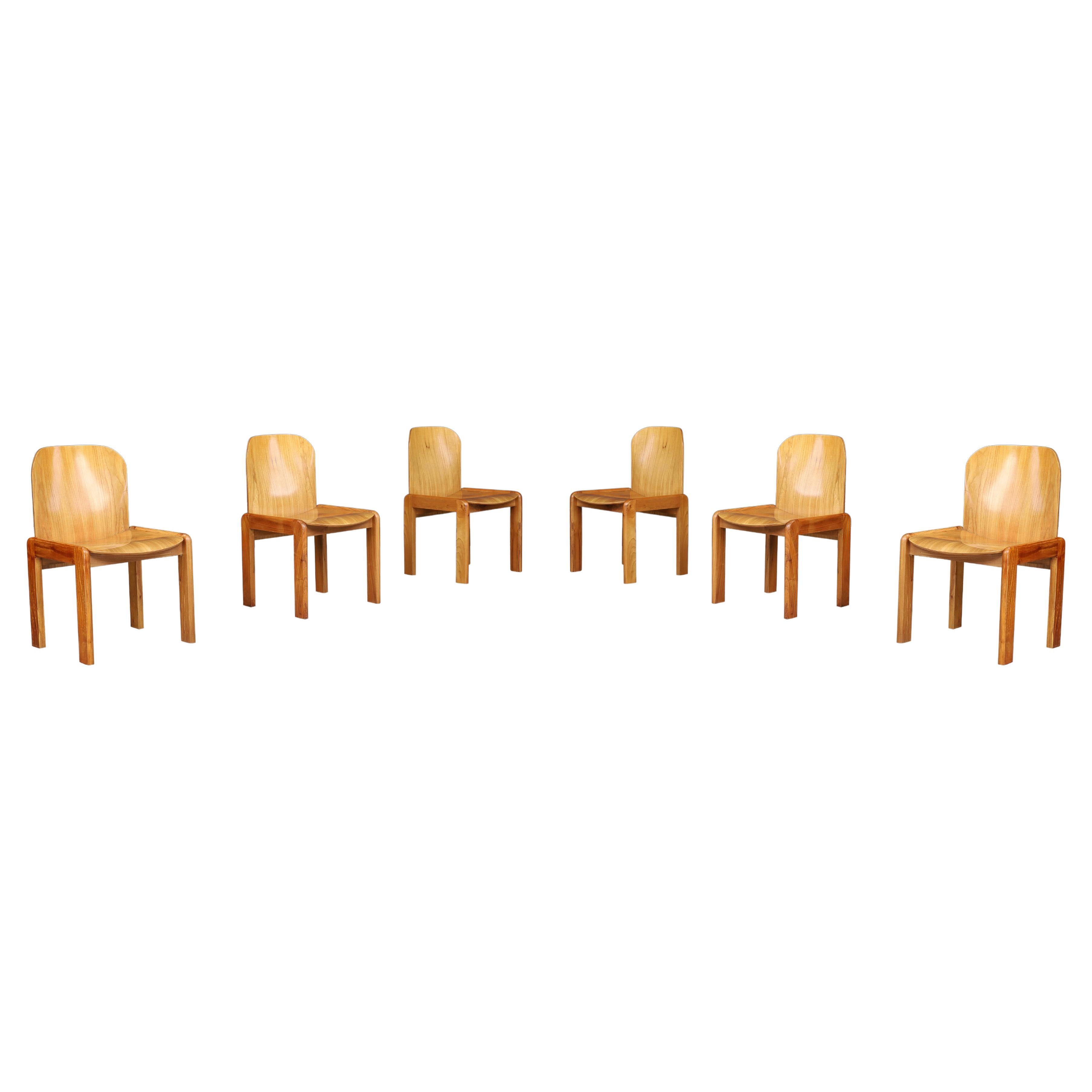 Afra & Tobia Scarpa (attributed) Dining Room Chairs in Ash and Plywood Italy 70s
