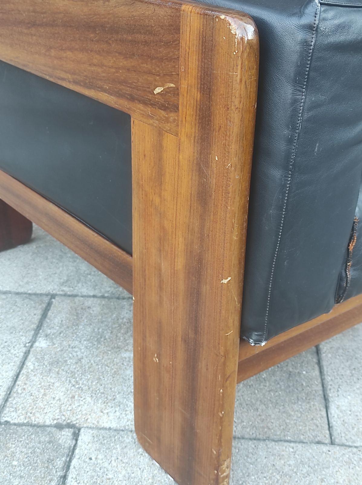 Chaise longue en cuir Afra & Tobia Scarpa pour Gavina années 1960 en vente 2