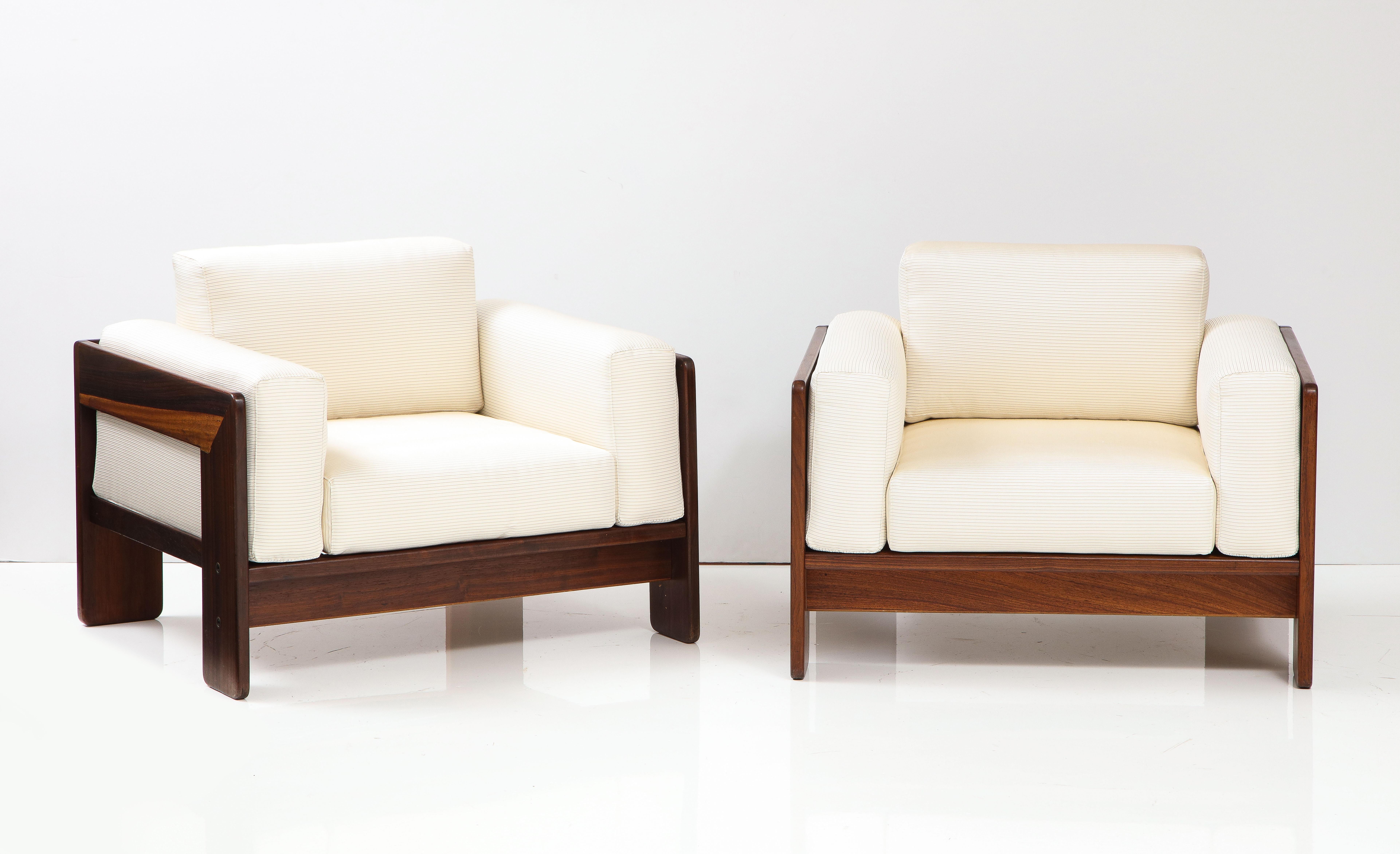 Mid-Century Modern Afra & Tobia Scarpa Bastiano Pair of Lounge Chairs, by Gavina, Italy, 1960