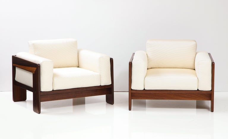 Mid-Century Modern Afra & Tobia Scarpa Bastiano Pair of Lounge Chairs, by Gavina, Italy, 1960 For Sale