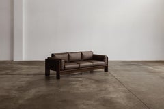 Afra & Tobia Scarpa “Bastiano” Sofa for Gavina, Brown Leather, 1962