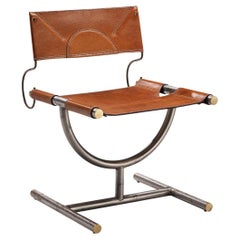 Afra & Tobia Scarpa ‘Benetton’ Chair in Leather and Steel 