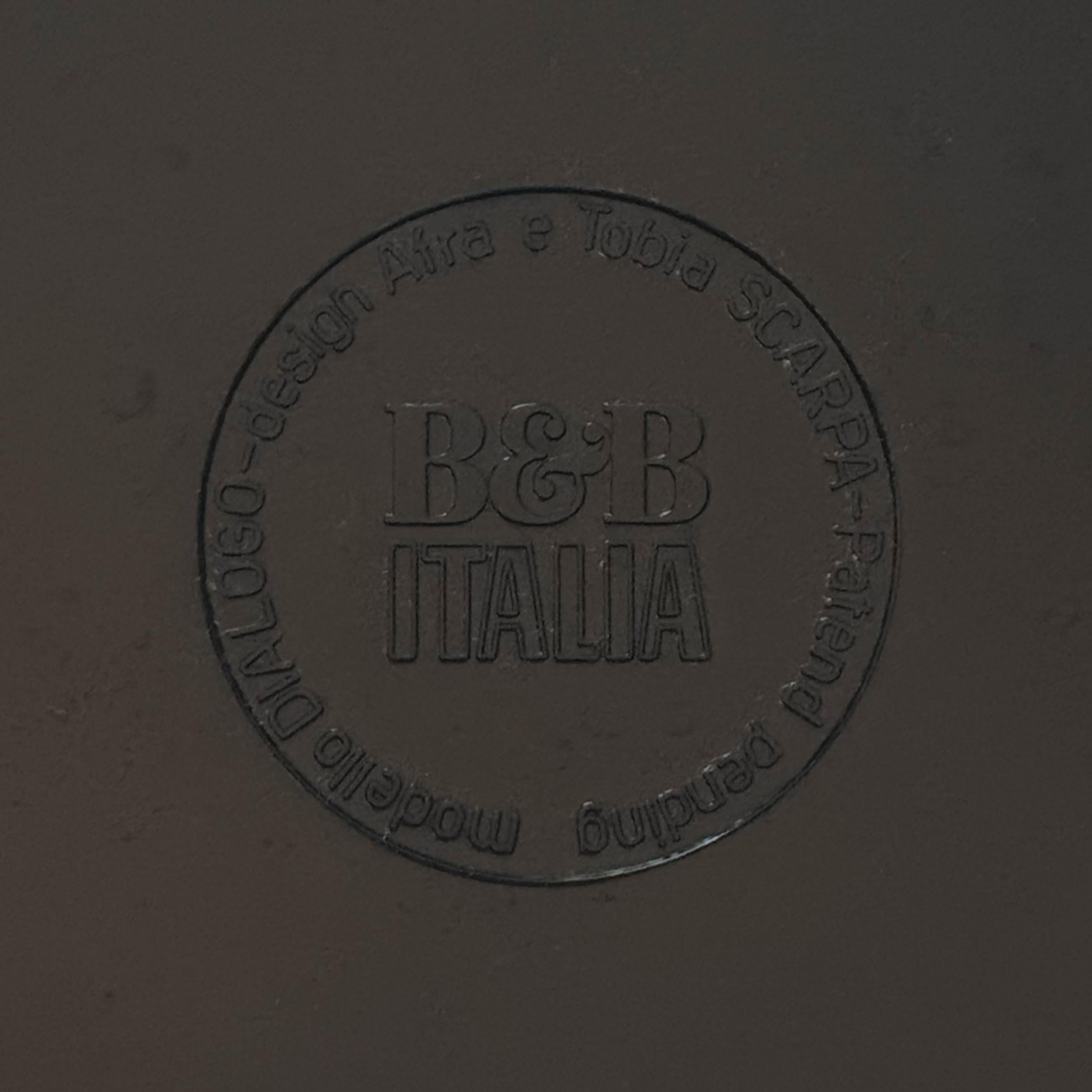 Afra & Tobia Scarpa Sedia Dialogo laccata nera per B&B Italia, 1973, Set di 6 in vendita 7