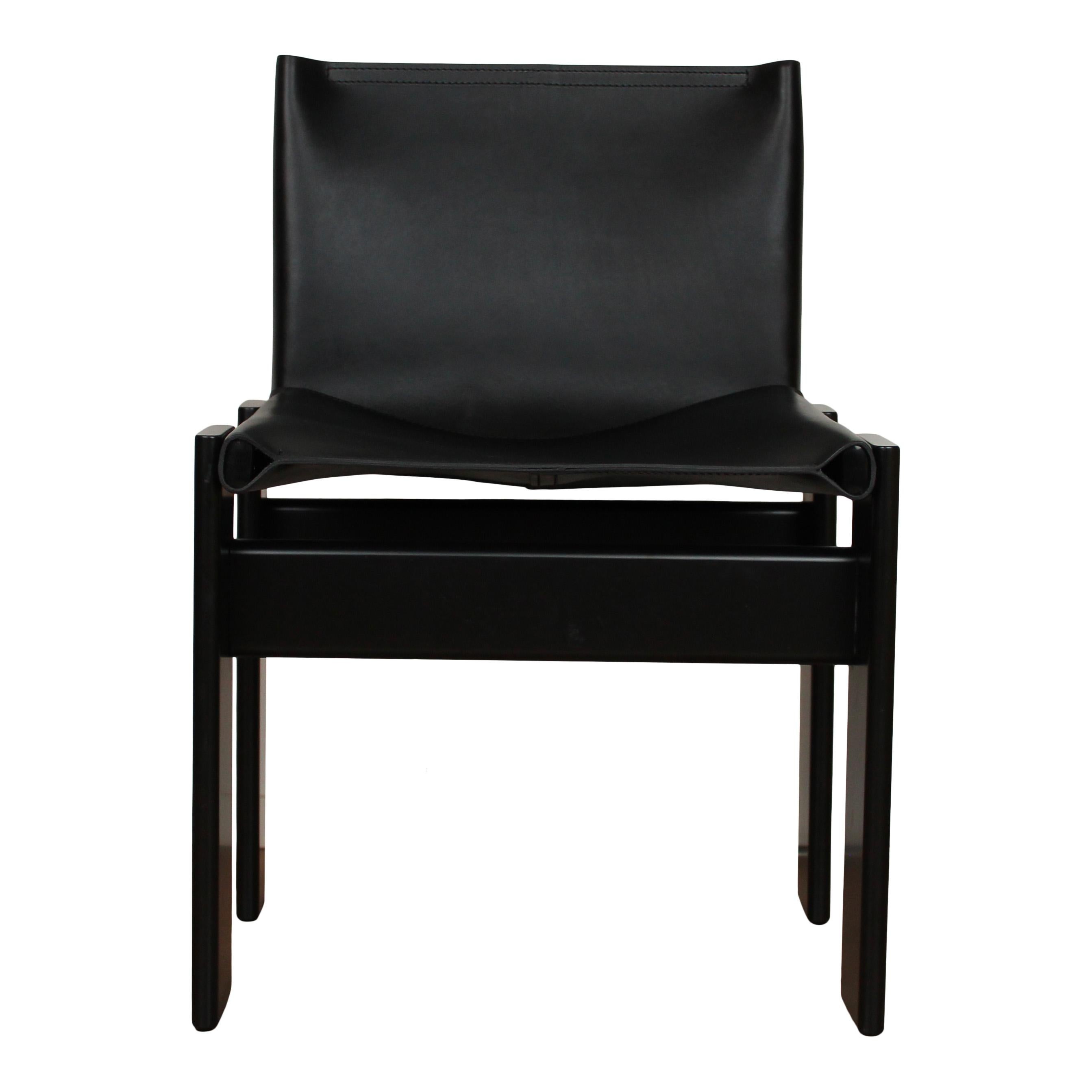 Afra & Tobia Scarpa Black Lacquered Monk Dining Chair for Molteni, Set of 10 For Sale 3