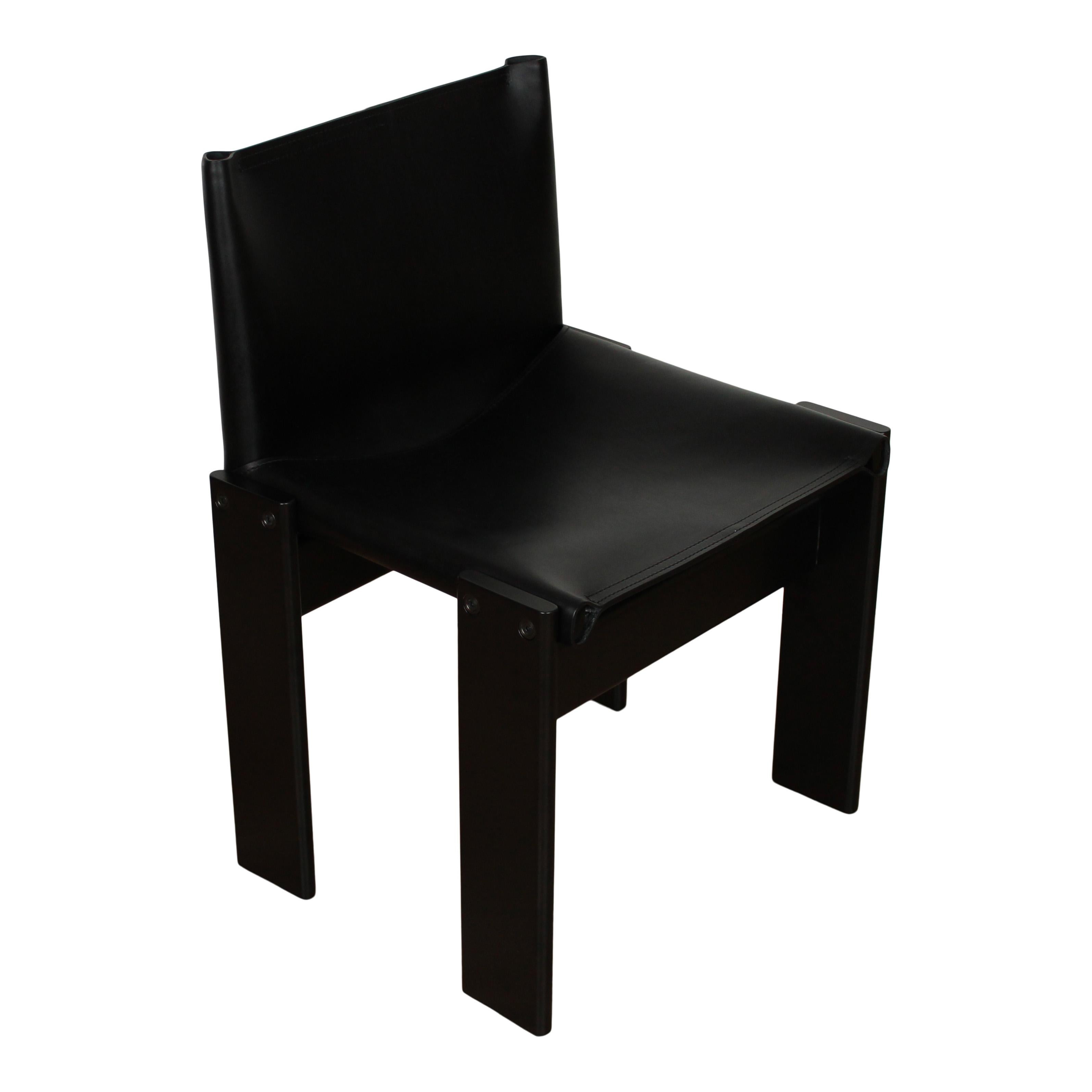 Afra & Tobia Scarpa Black Lacquered Monk Dining Chair for Molteni, Set of 10 For Sale 6