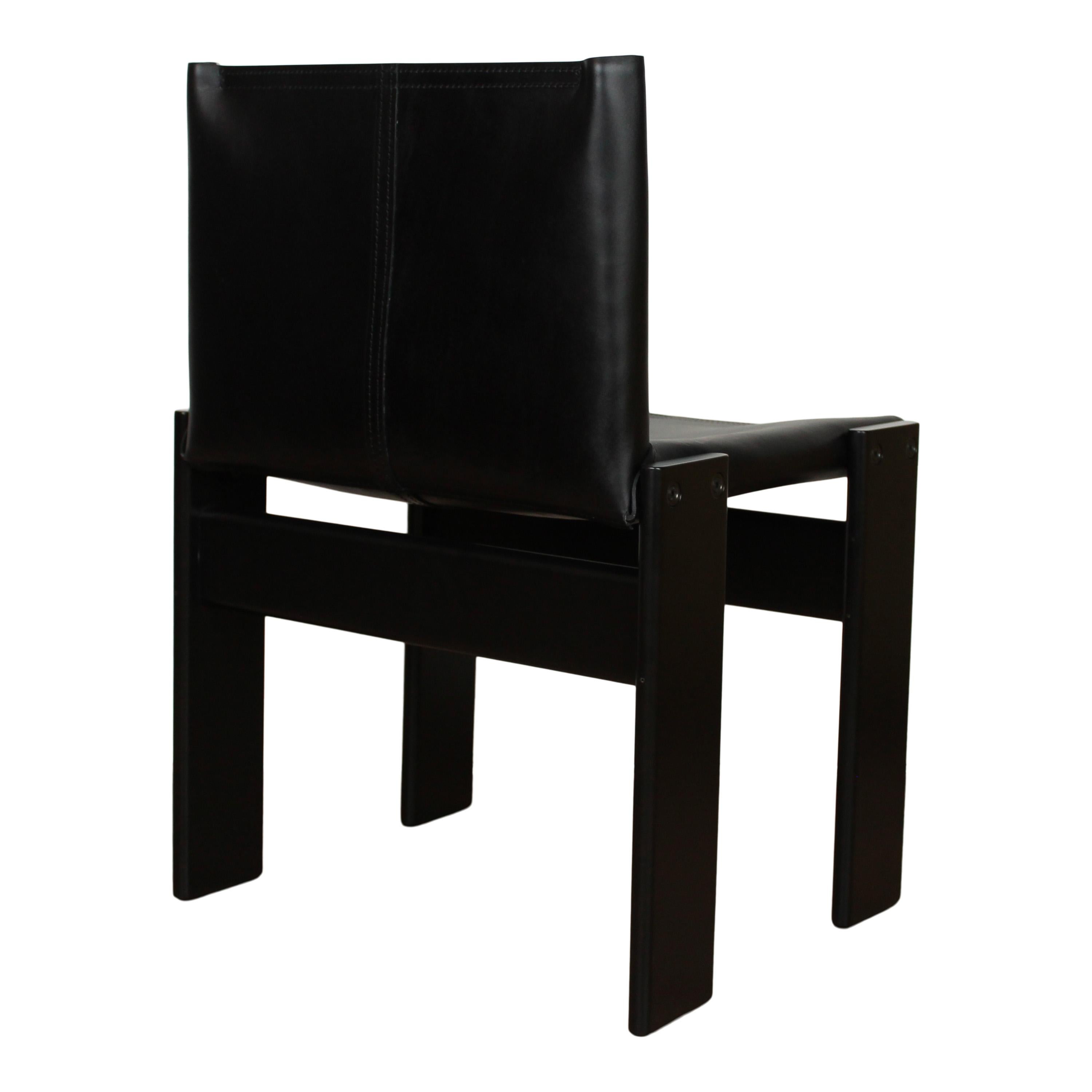 Afra & Tobia Scarpa Black Lacquered Monk Dining Chair for Molteni, Set of 10 For Sale 8