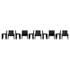 Afra & Tobia Scarpa Black Lacquered Monk Dining Chair for Molteni, Set of 10