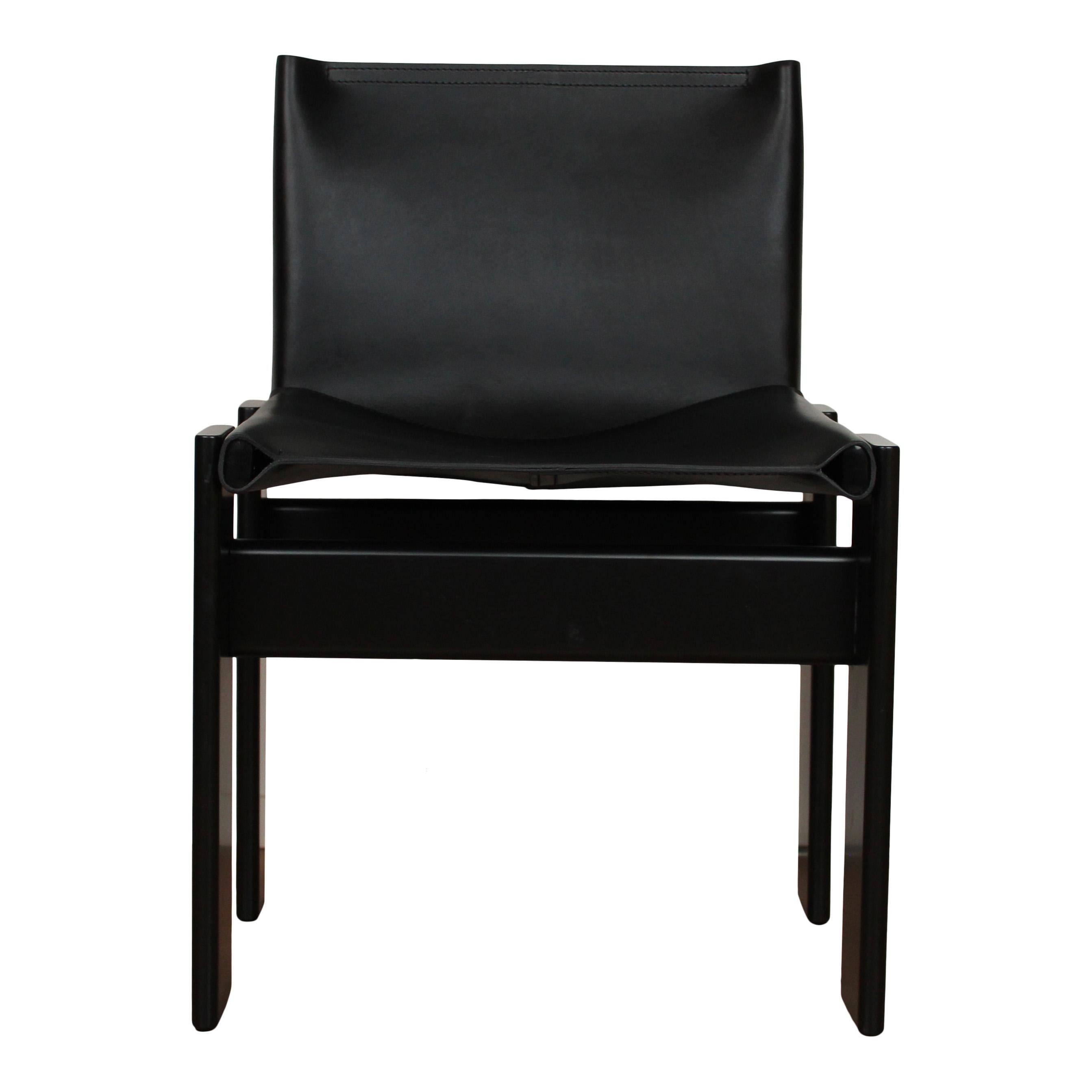 Afra & Tobia Scarpa Black Lacquered Monk Dining Chair for Molteni, Set of 6 For Sale 3