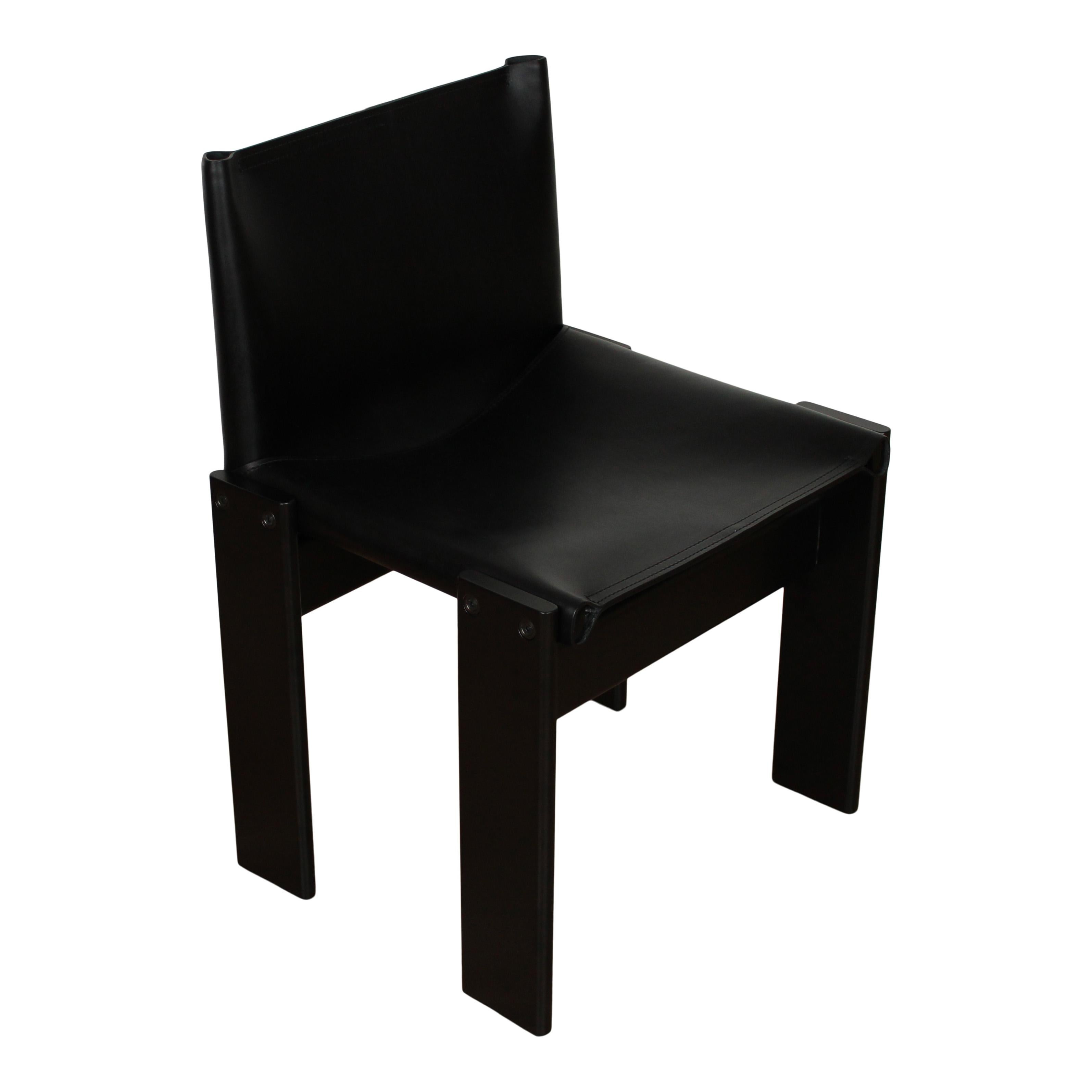 Afra & Tobia Scarpa Silla de Comedor Monje Lacada en Negro para Molteni, Juego de 8 en venta 5
