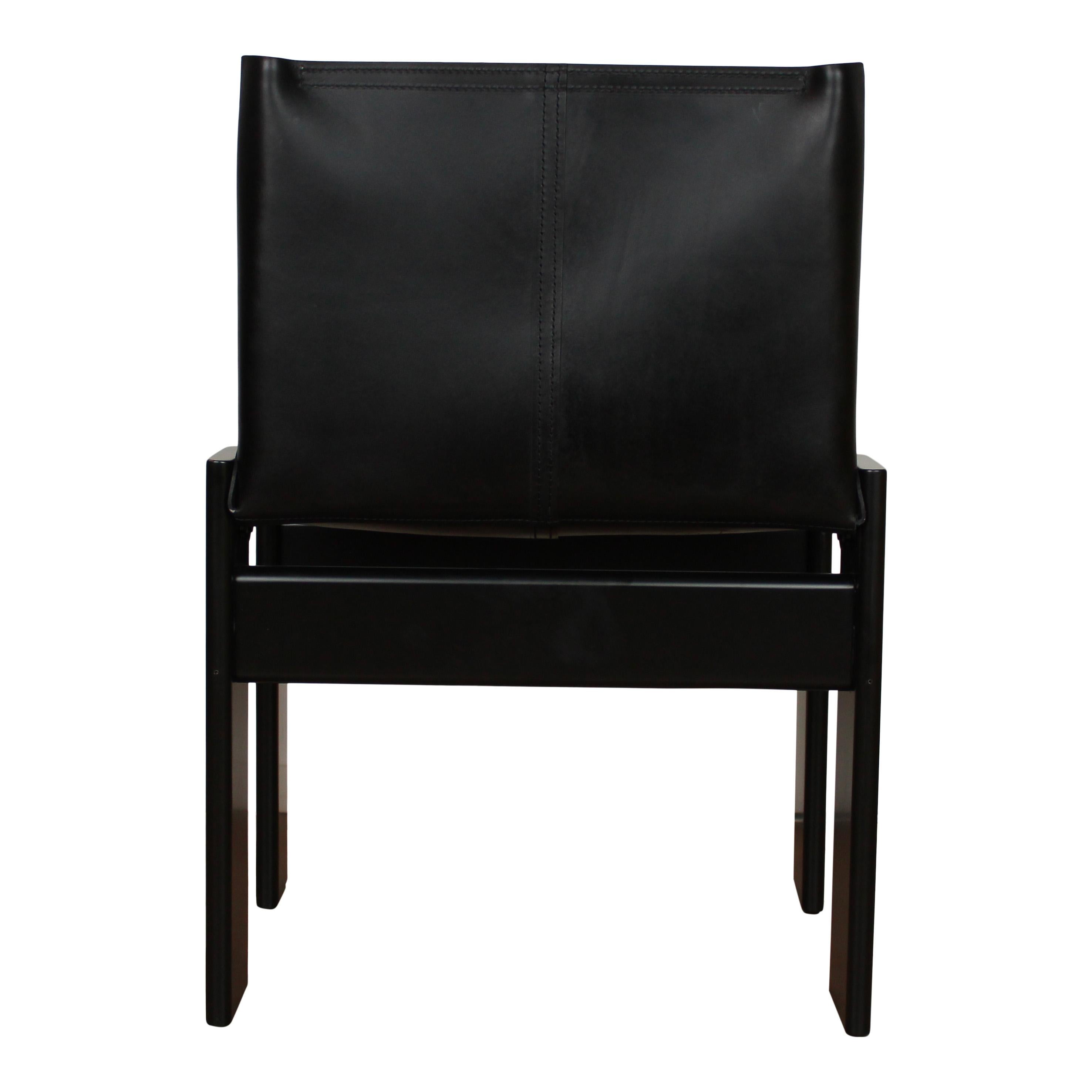 Afra & Tobia Scarpa Silla de Comedor Monje Lacada en Negro para Molteni, Juego de 8 en venta 9