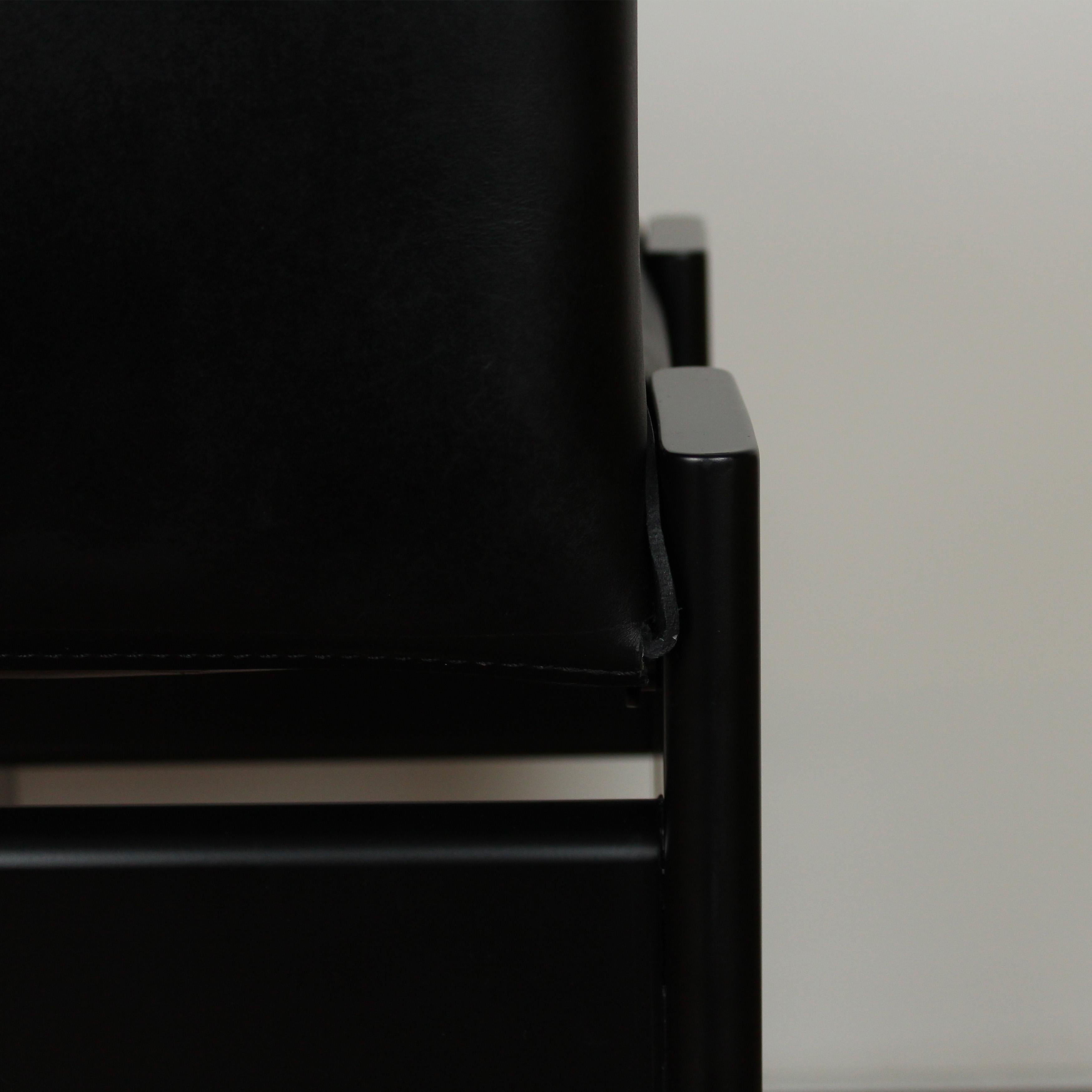 Afra & Tobia Scarpa Silla de Comedor Monje Lacada en Negro para Molteni, Juego de 8 en venta 10