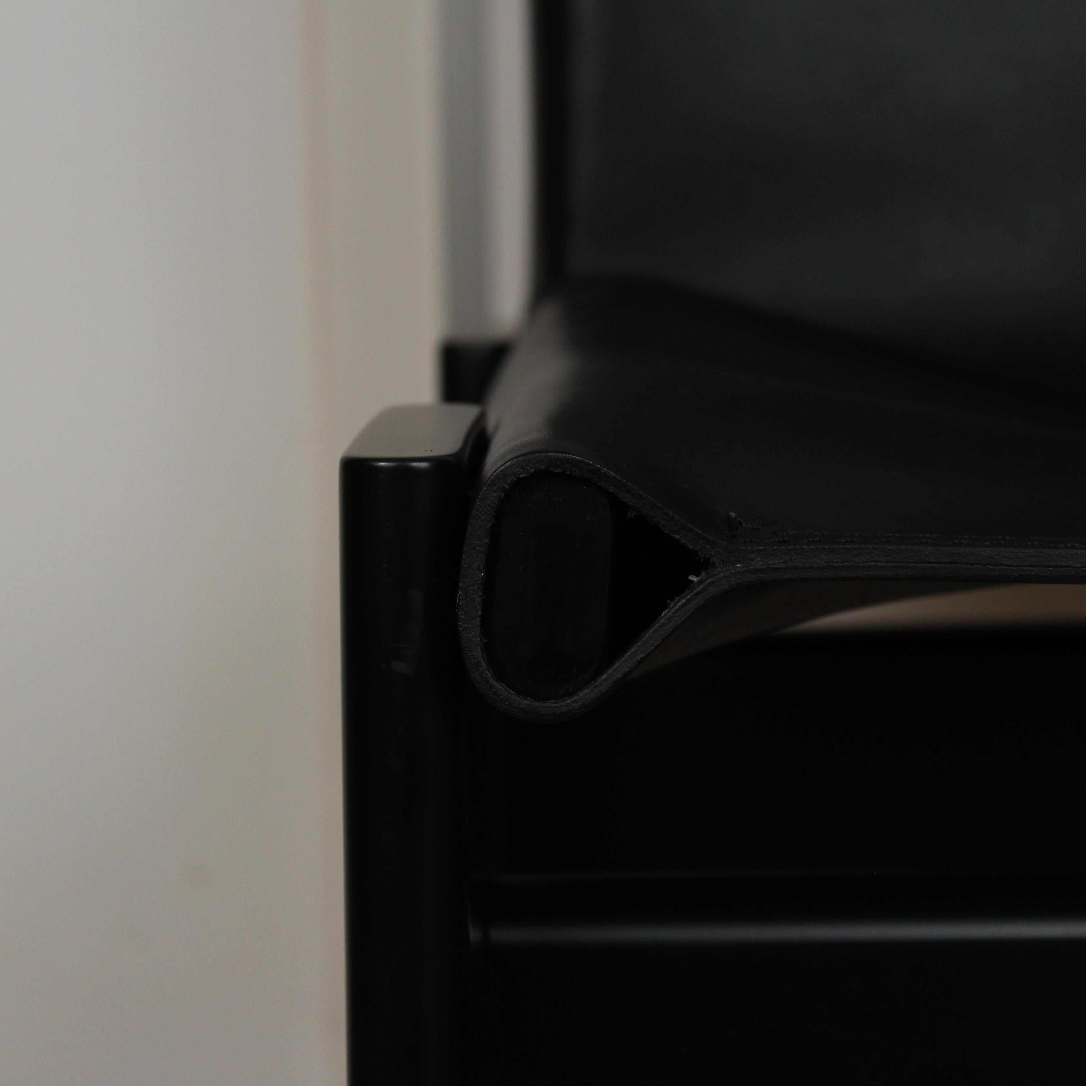 Afra & Tobia Scarpa Silla de Comedor Monje Lacada en Negro para Molteni, Juego de 8 en venta 12