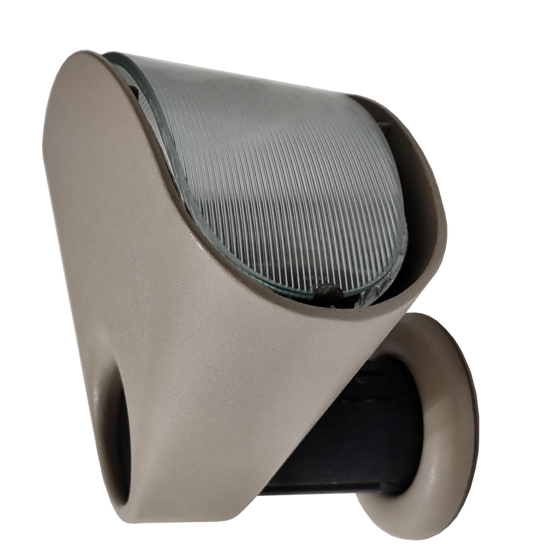 Afra & Tobia Scarpa (1935-2011 & 1935-)

« Bollo »

A light grey and black lacquered metal wall light in the form of a fan.
Supported with a pierced cylinder whose circular section forms a black button.
Manufactured by Flos.
Italy.
Circa