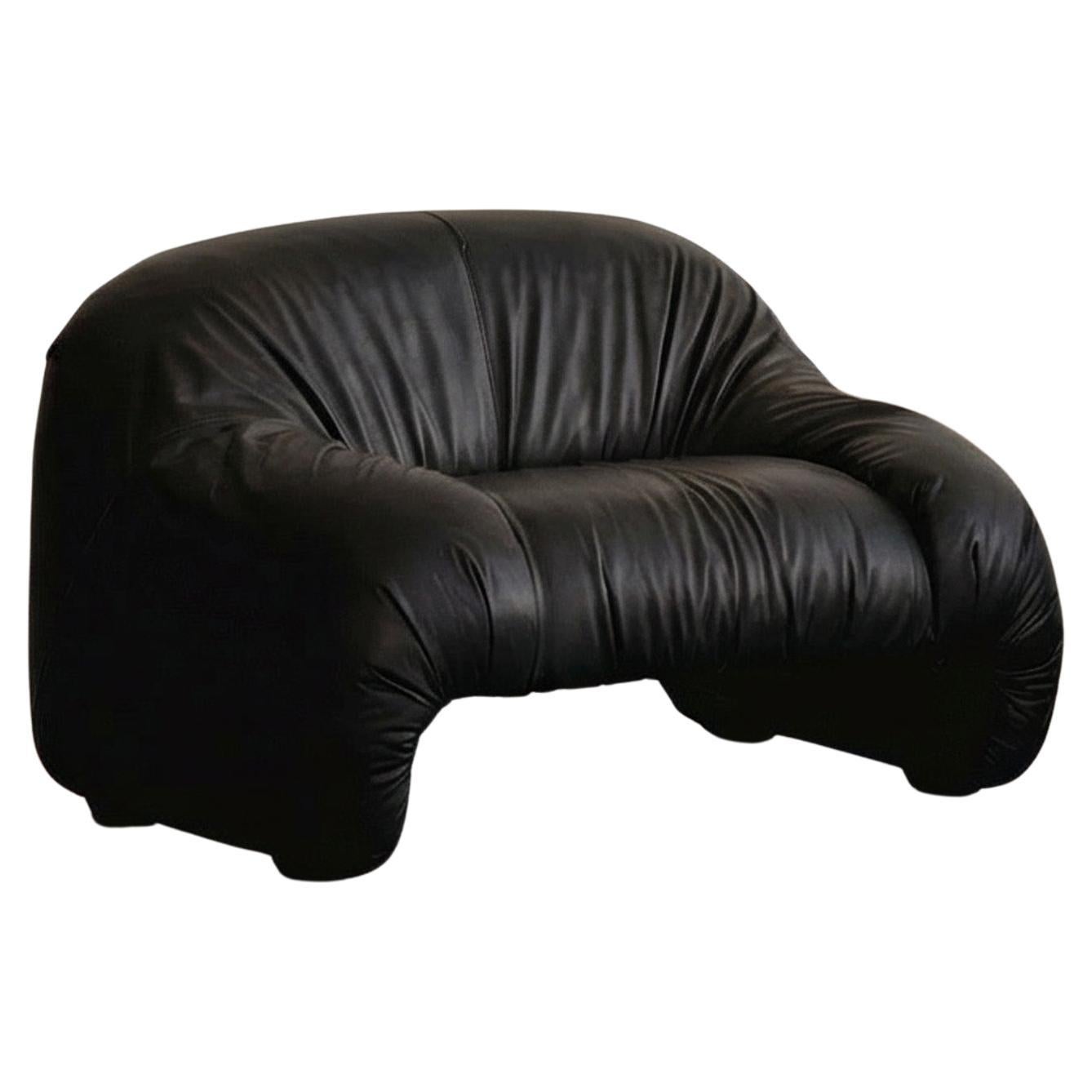 Afra
Tobia Scarpa “Bonanza” Armchair for C&B, Black Leather, 1969