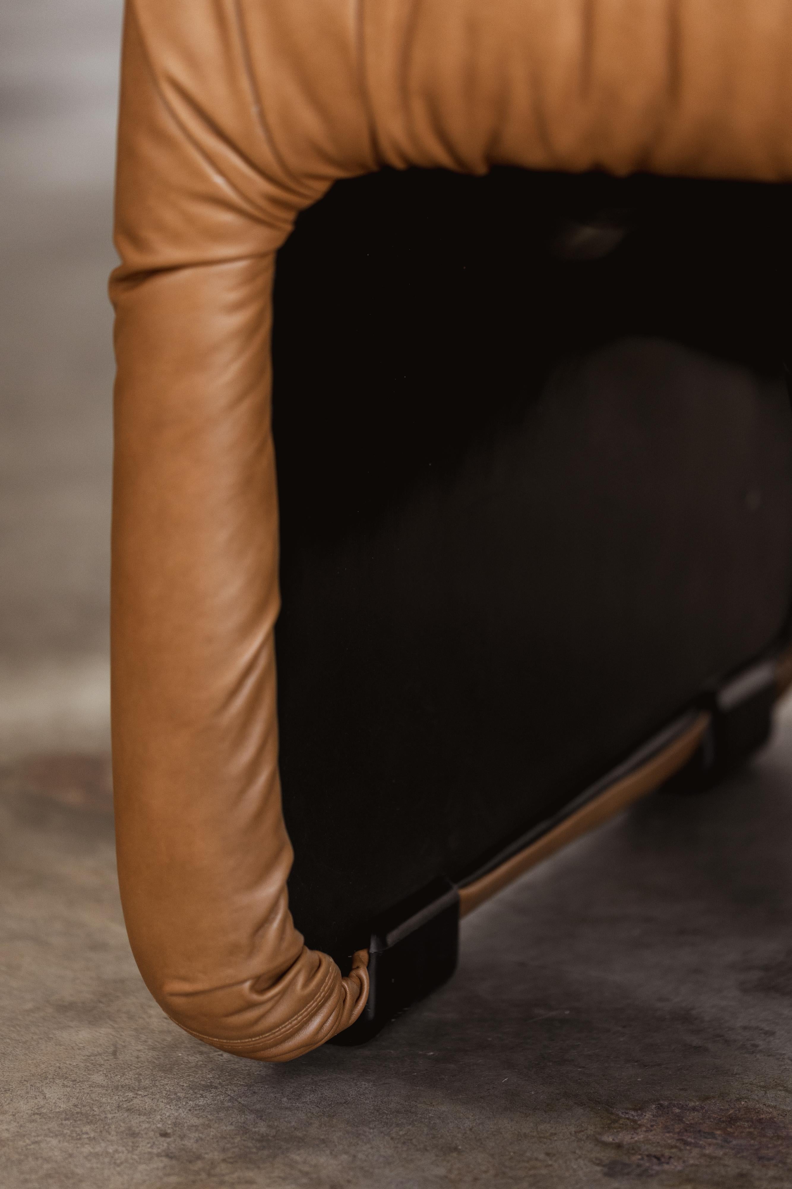 Afra & Tobia Scarpa “Bonanza” Armchair for C&B Italia, Cognac Leather, 1969 For Sale 2