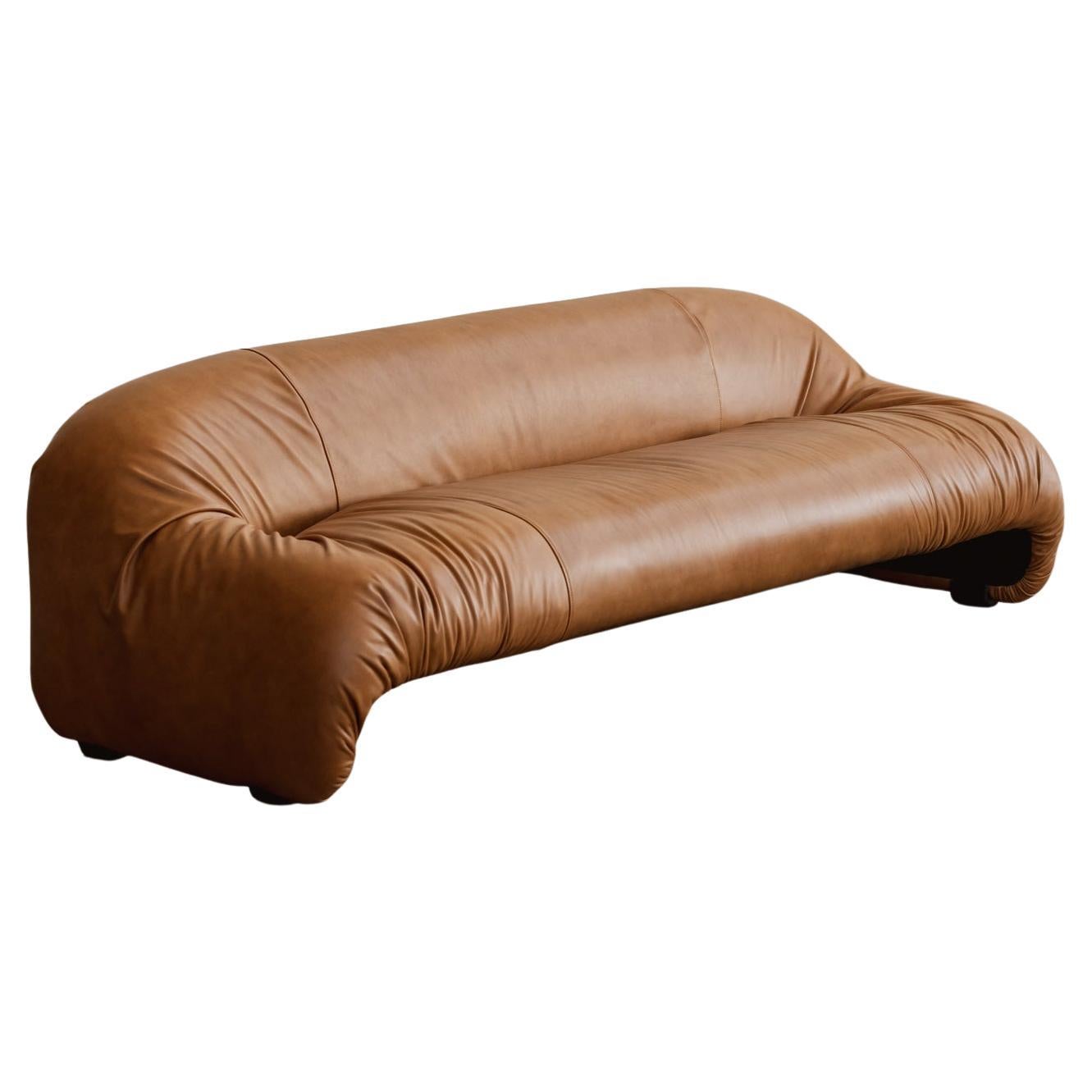 Afra 
Tobia Scarpa “Bonanza” Sofa for C&B, Cognac Leather, 1969
