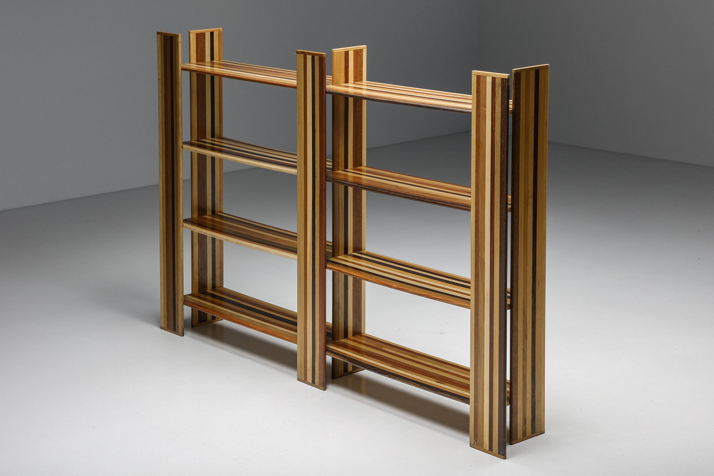 Afra & Tobia Scarpa Bookcase for Molteni, Italy, room divider, storage unit,1974

For this bookcase, Afra & Tobia Scarpa used scraps of veneer making and used them to create a new piece of furniture with two elements - a shelf and support. The