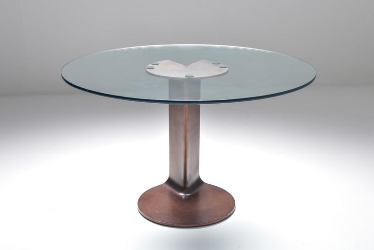 Bronze patinated table TL 59 by Afra &Tobia Scarpa for Poggi 1975
A very rare piece by one of the most famous designer duo’s.
We have two tables bases so could provide a bespoke tabletop in glass or even marble.

Afra (1937-2011) & Tobia (1935-)