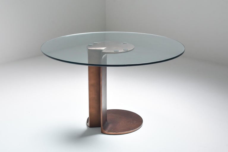 Patinated Afra & Tobia Scarpa Bronze Table TL59 For Sale