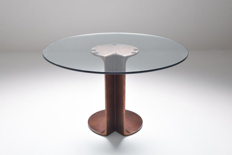 20th Century Afra & Tobia Scarpa Bronze Table TL59 For Sale
