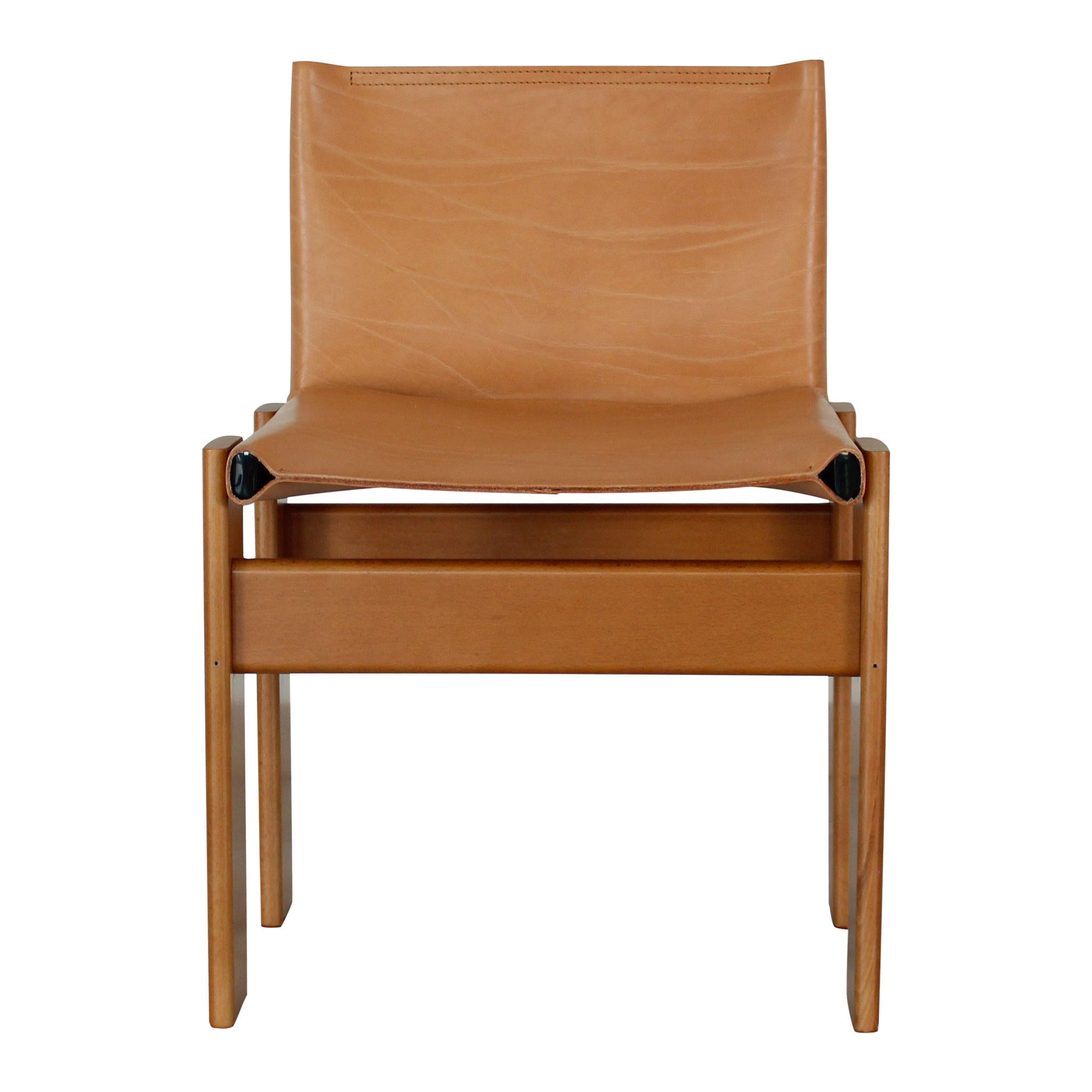 Afra & Tobia Scarpa Chaise de salle à manger Monk en cuir de buffle pour Molteni, ensemble de 6 en vente 5