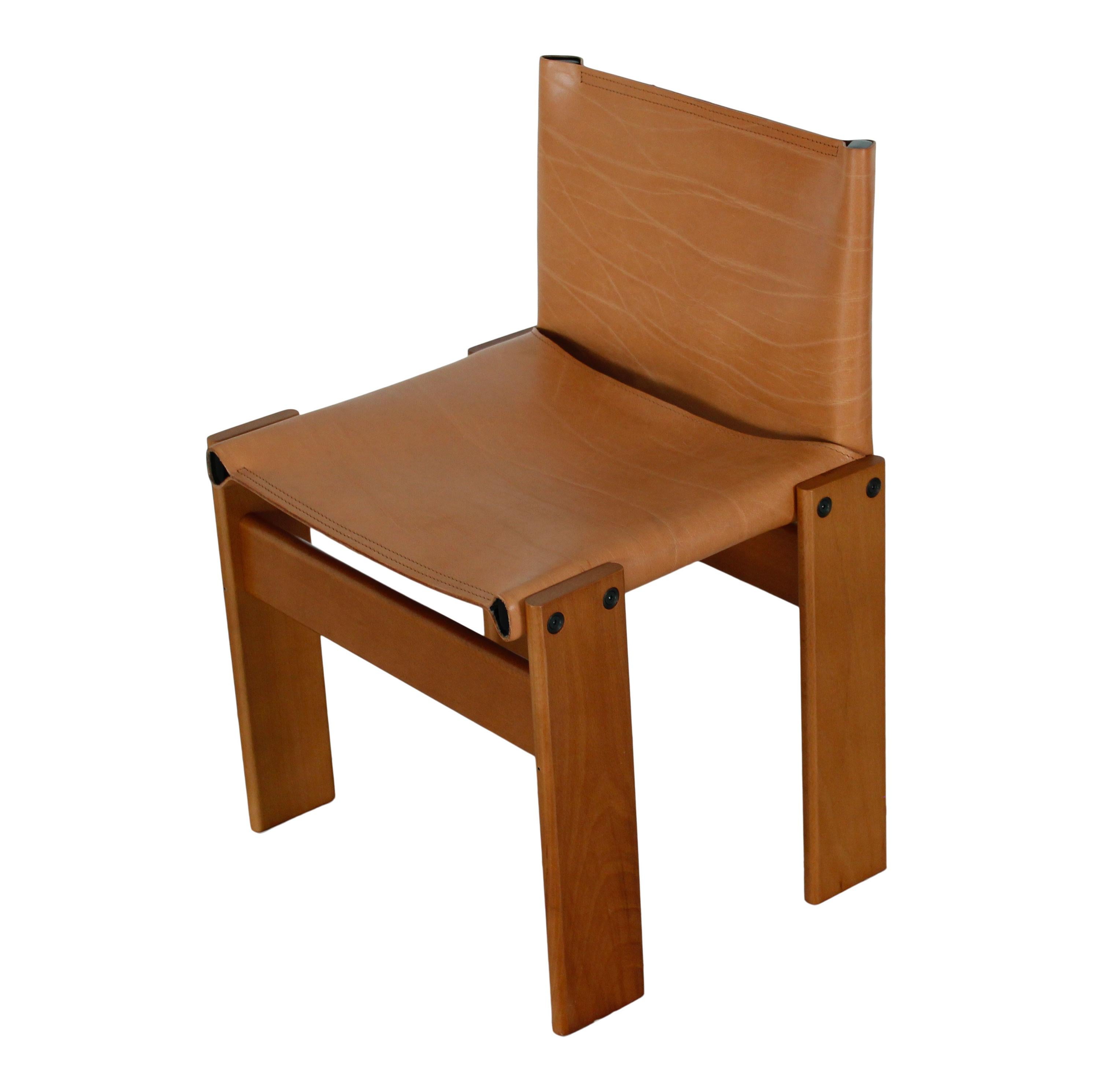 Afra & Tobia Scarpa Chaise de salle à manger Monk en cuir de buffle pour Molteni, ensemble de 6 en vente 6