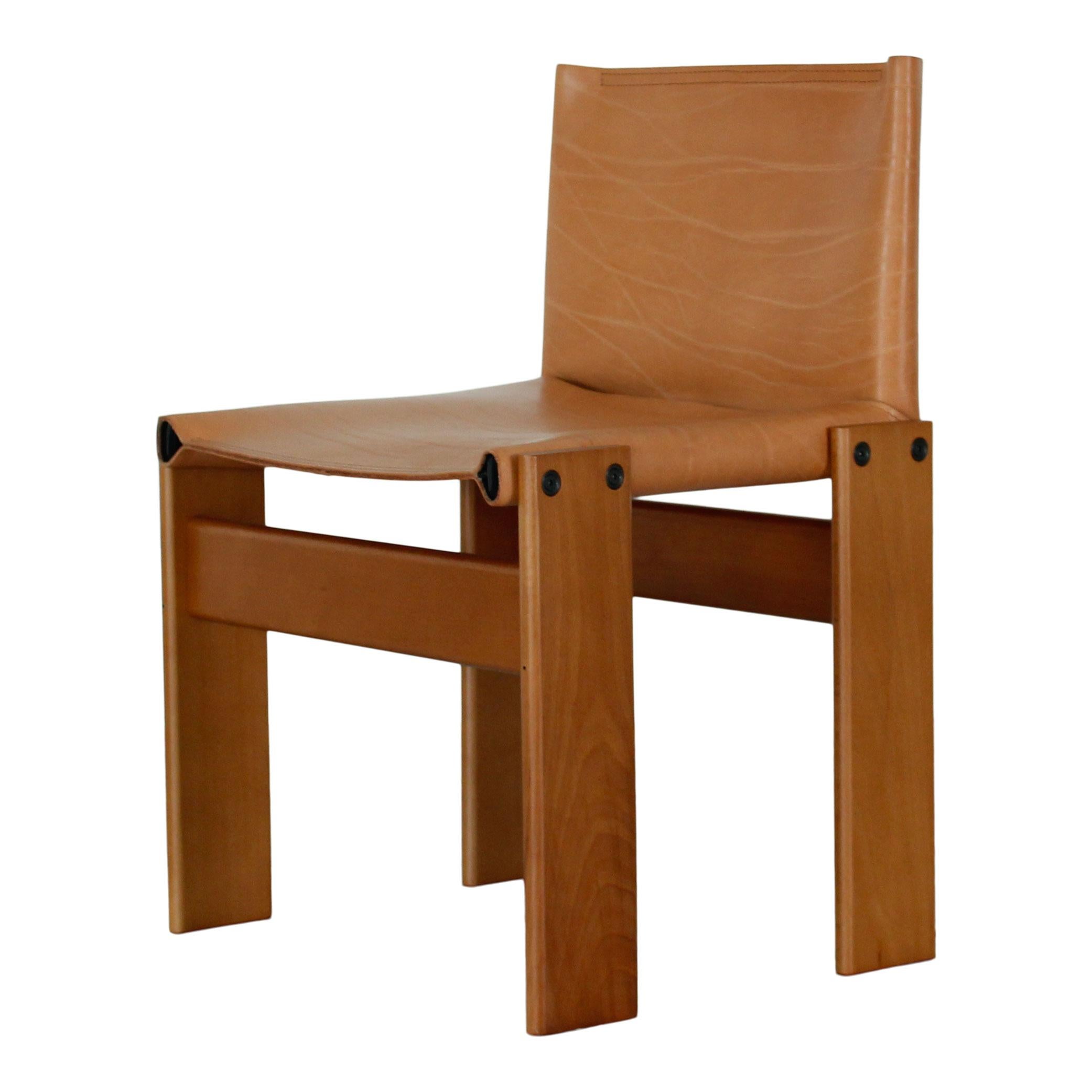 Afra & Tobia Scarpa Chaise de salle à manger Monk en cuir de buffle pour Molteni, ensemble de 6 en vente 7