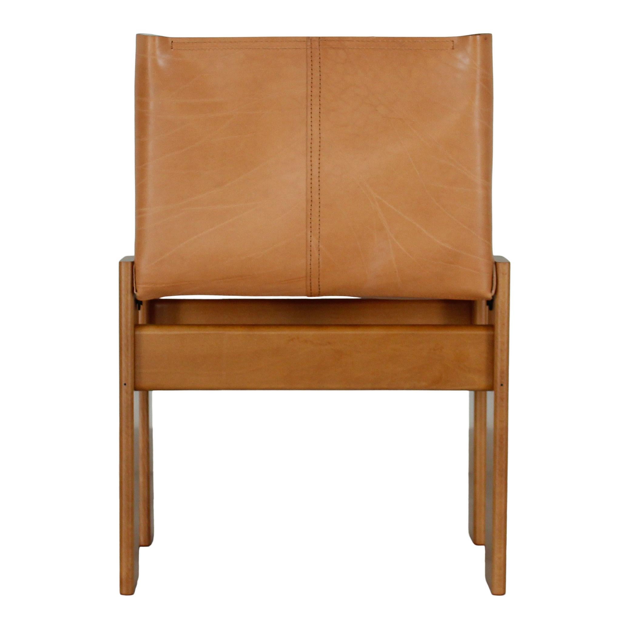 Afra & Tobia Scarpa Chaise de salle à manger Monk en cuir de buffle pour Molteni, ensemble de 6 en vente 10