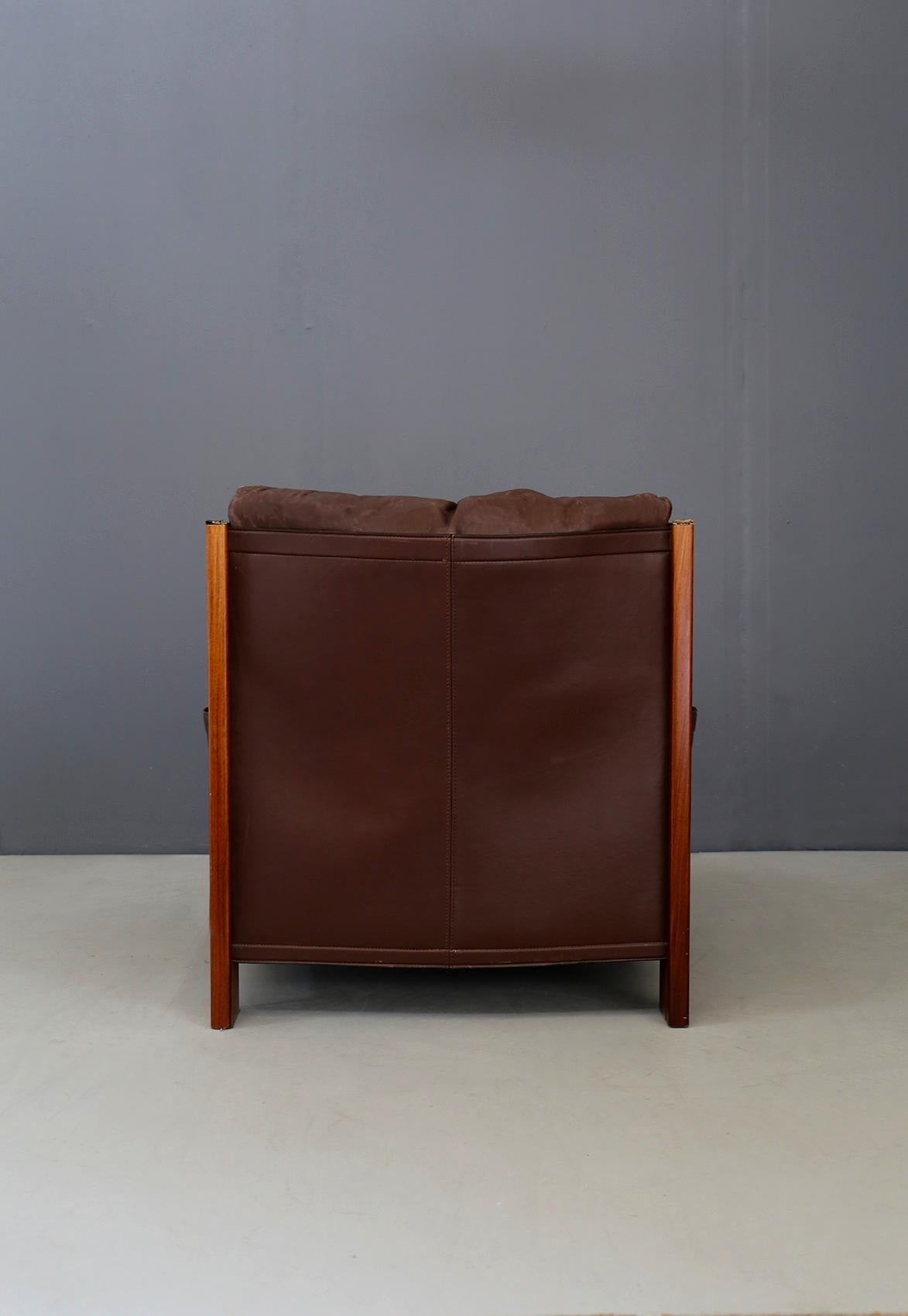 Afra & Tobia Scarpa Chair and Ottoman for Maxalto Model Bergère in Leather, 1975 5